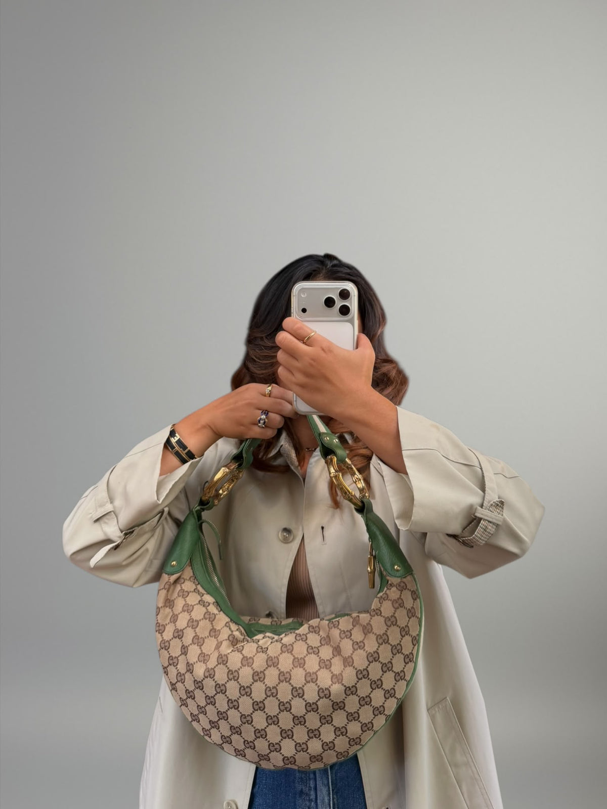 Gucci GG Canvas Hobo Bamboo
