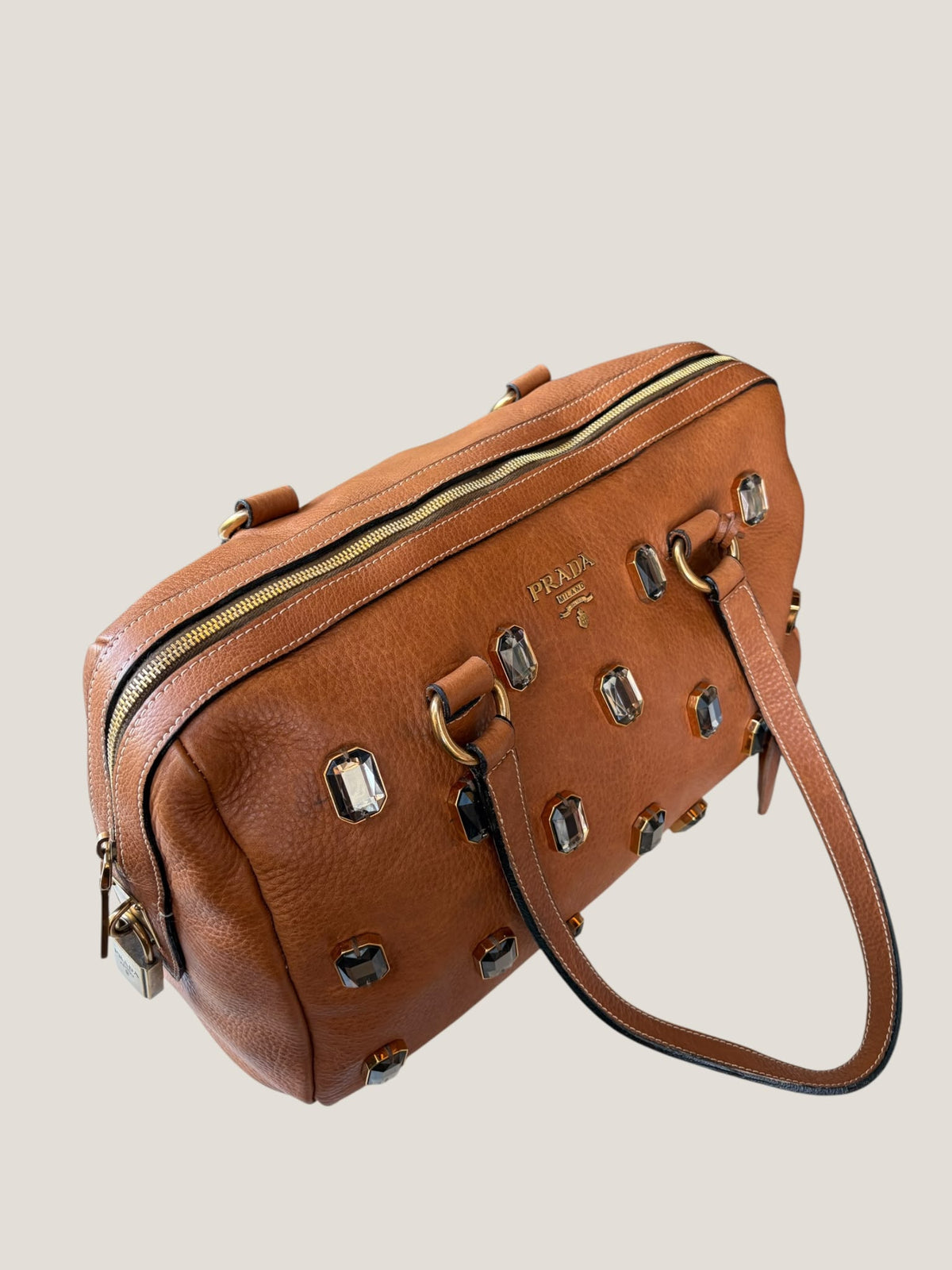 Prada Cervo Bauletto con Cristalli