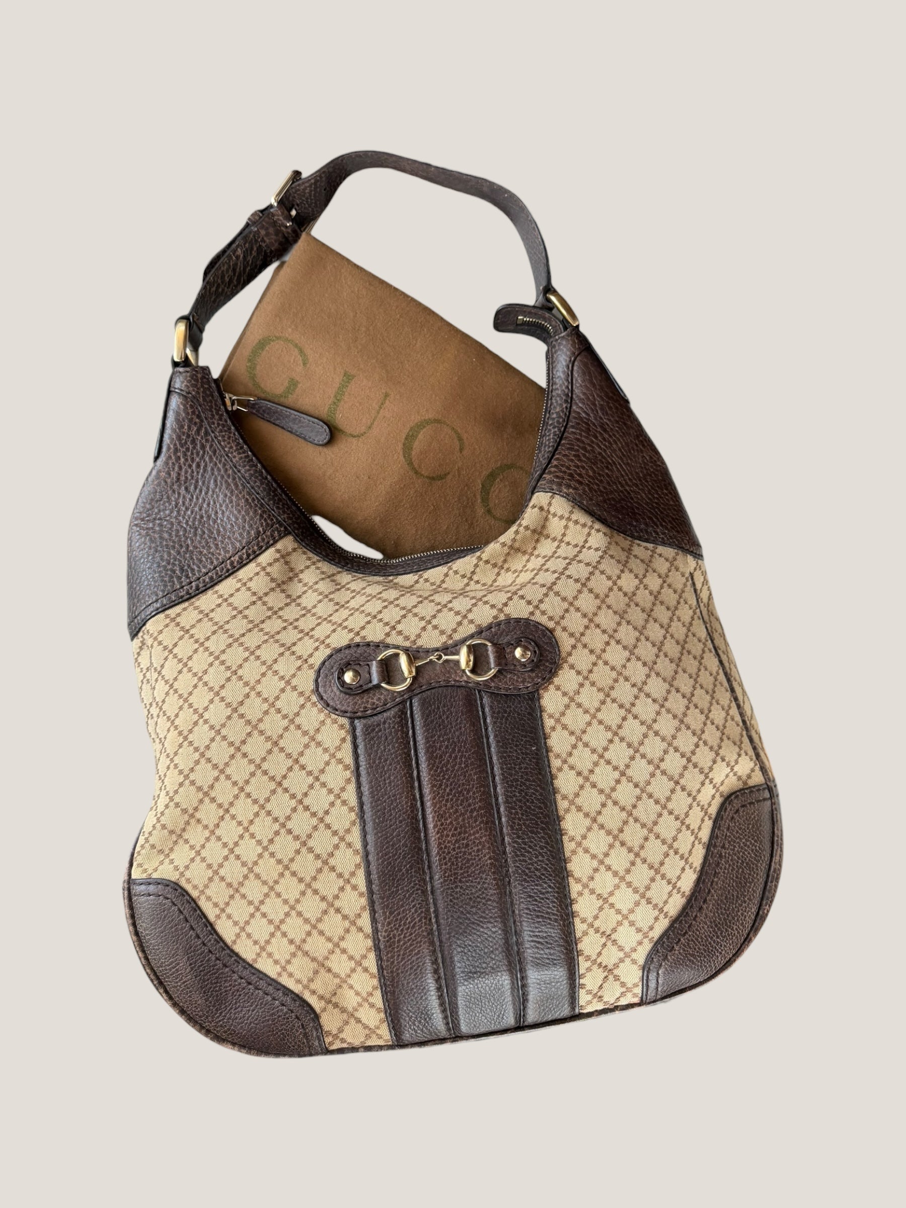 Gucci Hobo Diamante con dettagli Horsebit