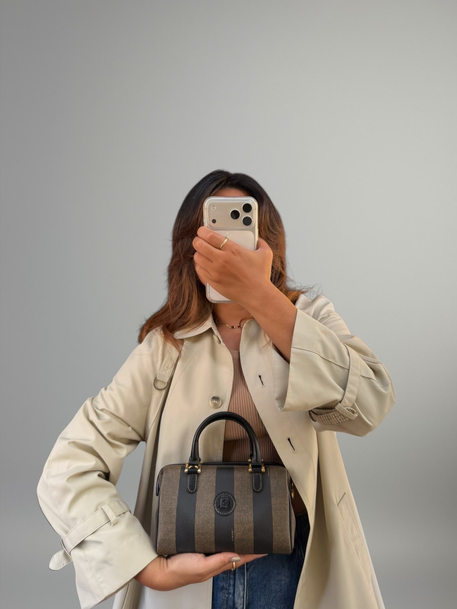 Fendi Pequin Mini Boston