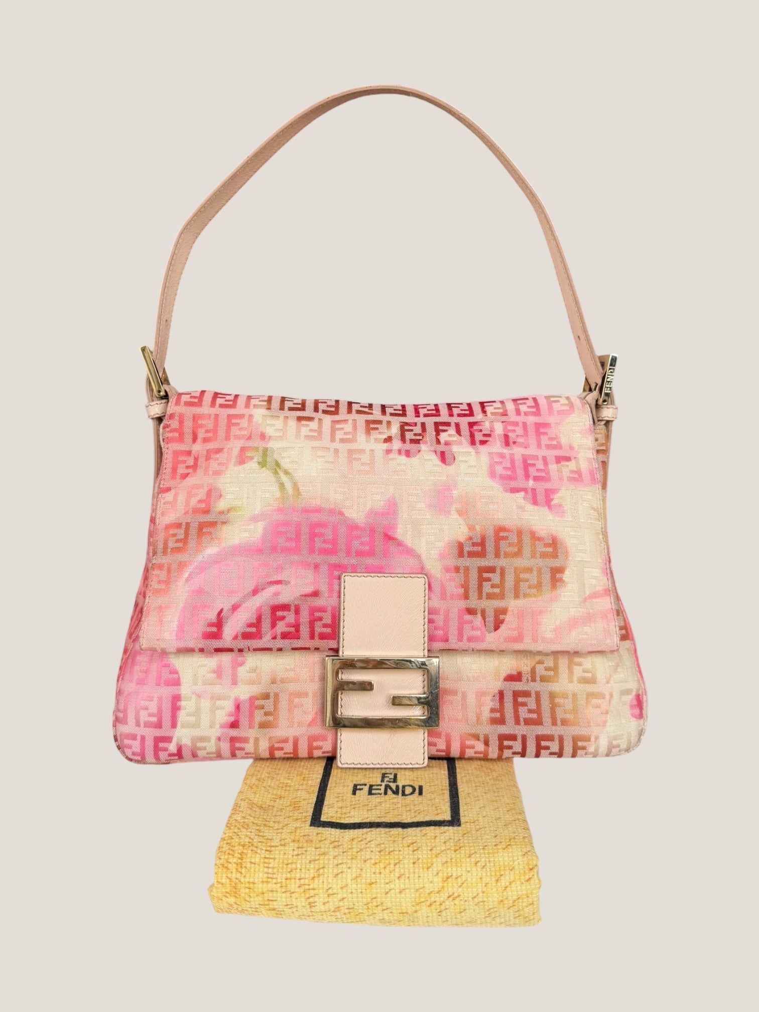 Fendi Mamma Baguette Rosa Floreale
