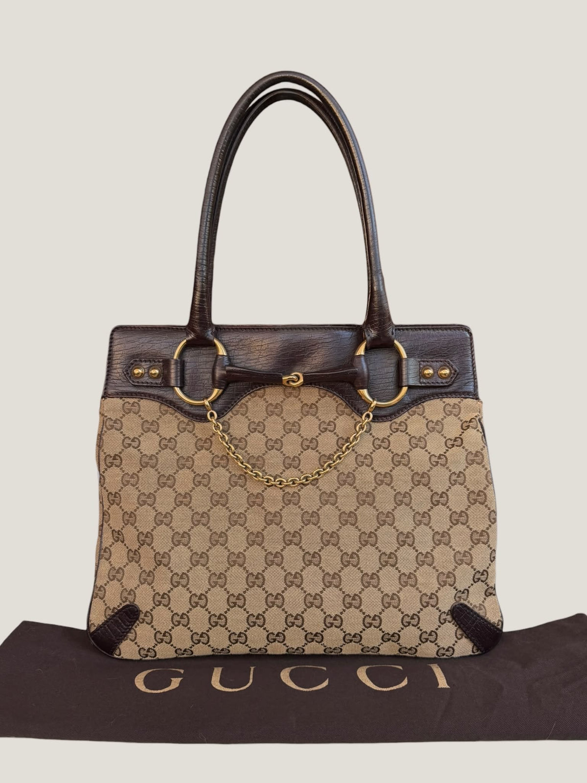 Gucci Horsebit Tote GG