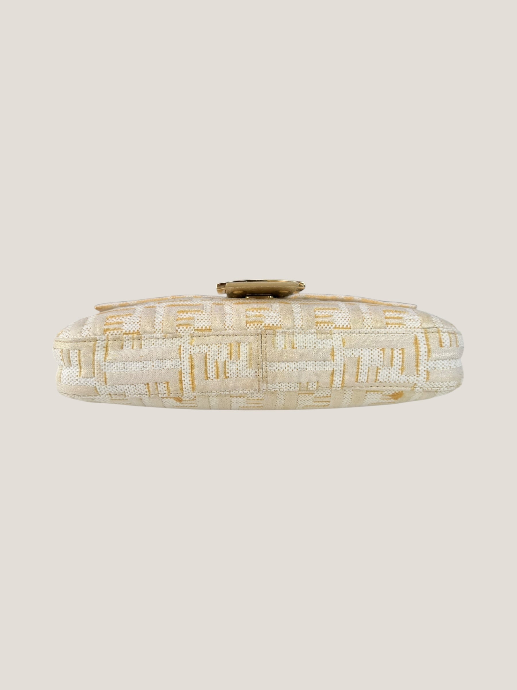 Fendi Baguette FF Jacquard Argento e Oro