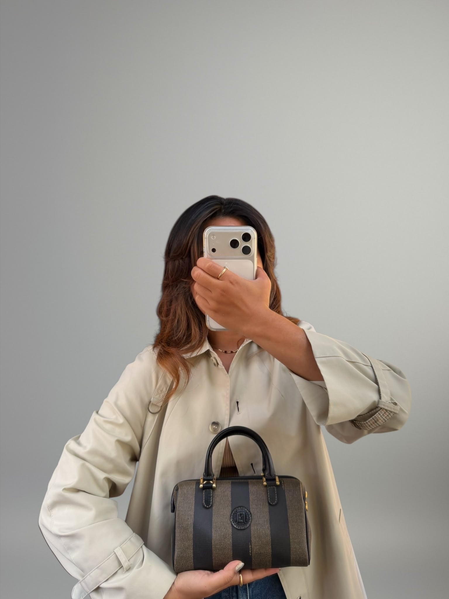 Fendi Pequin Mini Boston
