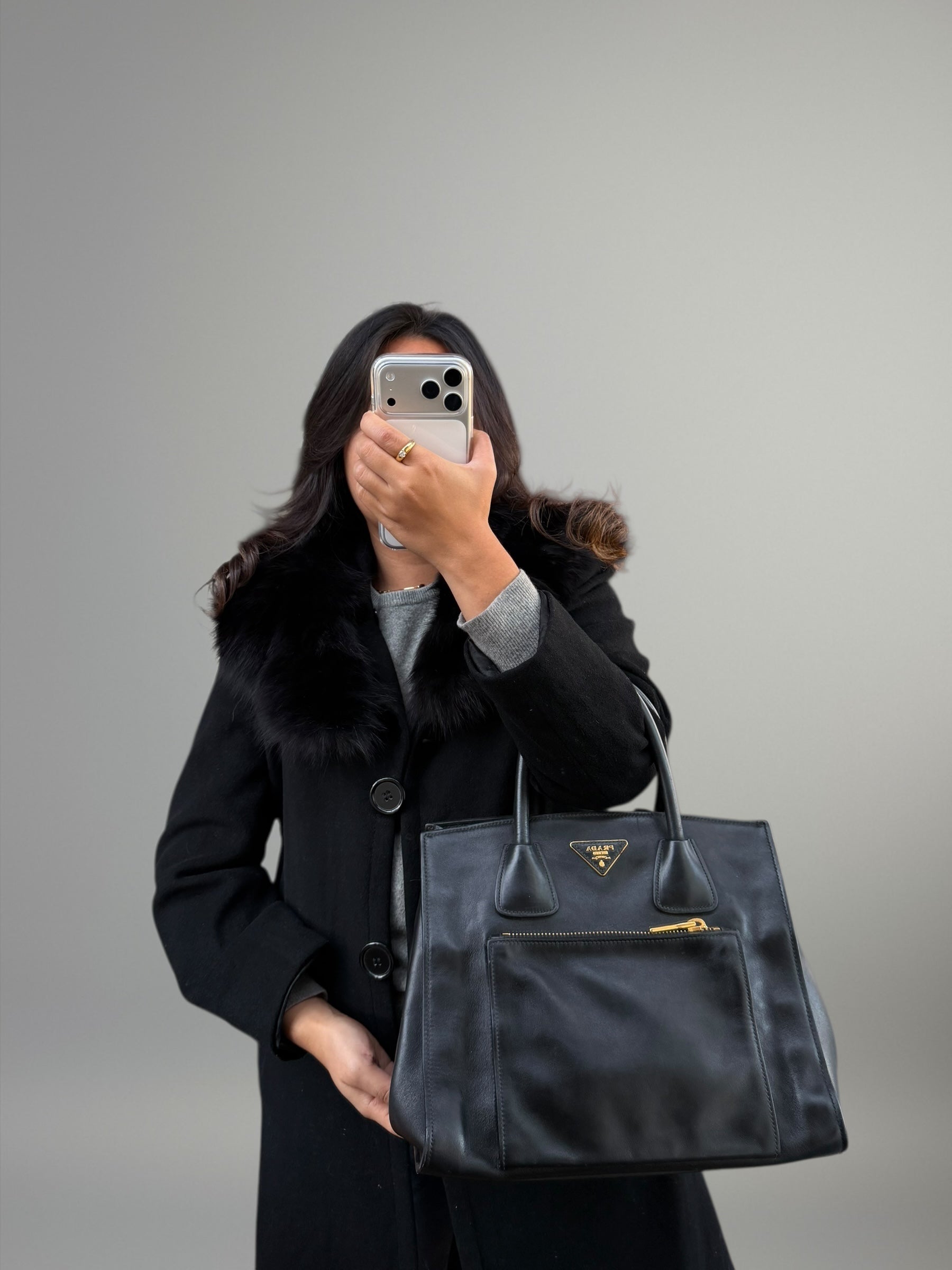 PRADA Tote Bag in Pelle Nera