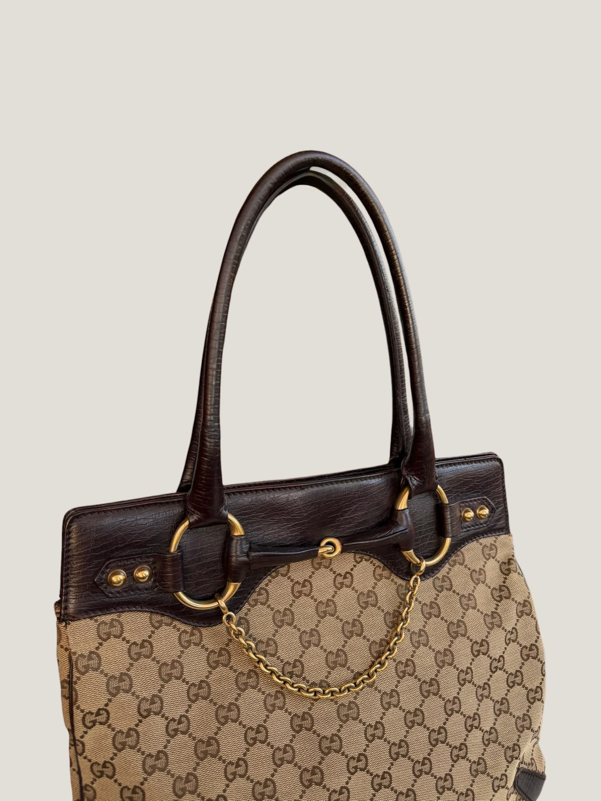 Gucci Horsebit Tote GG