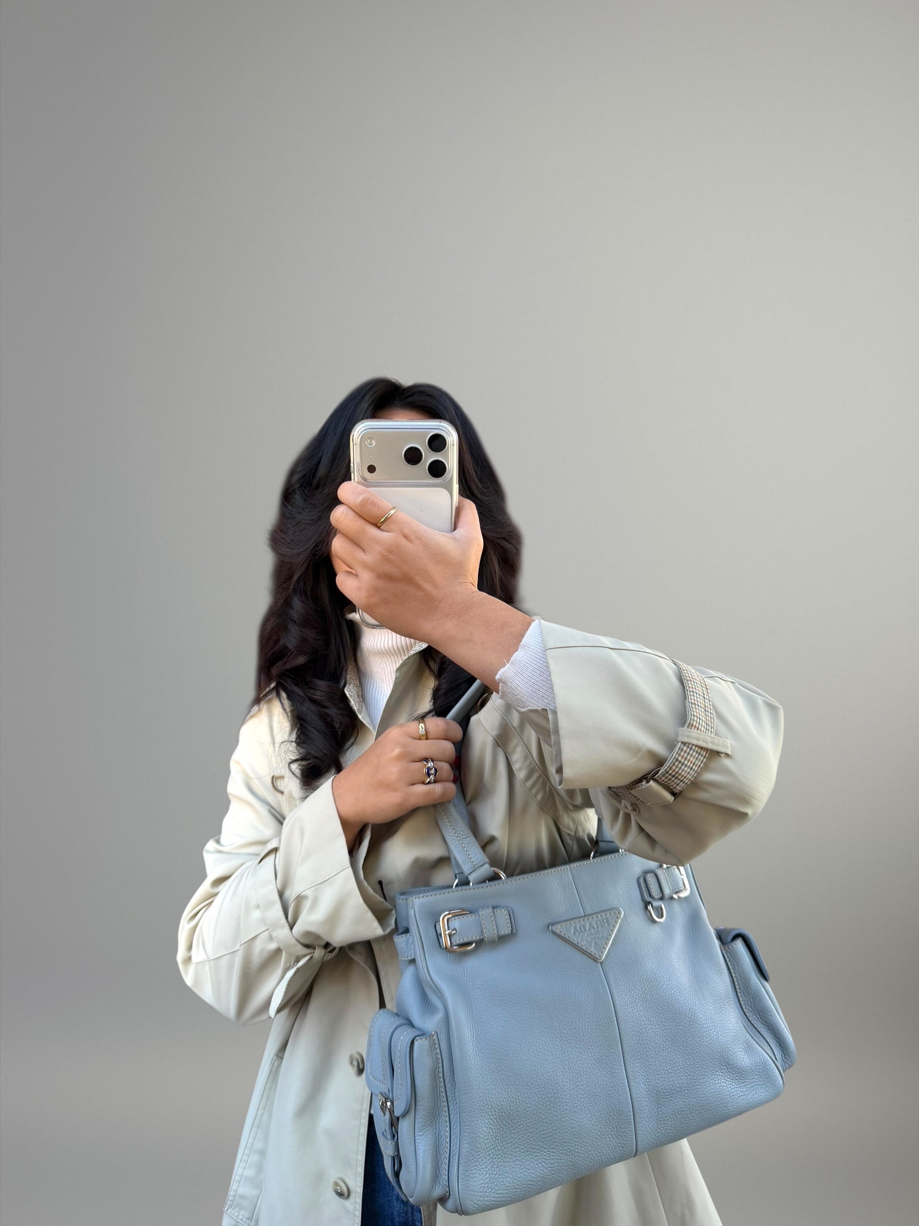 Prada tote in pelle martellata