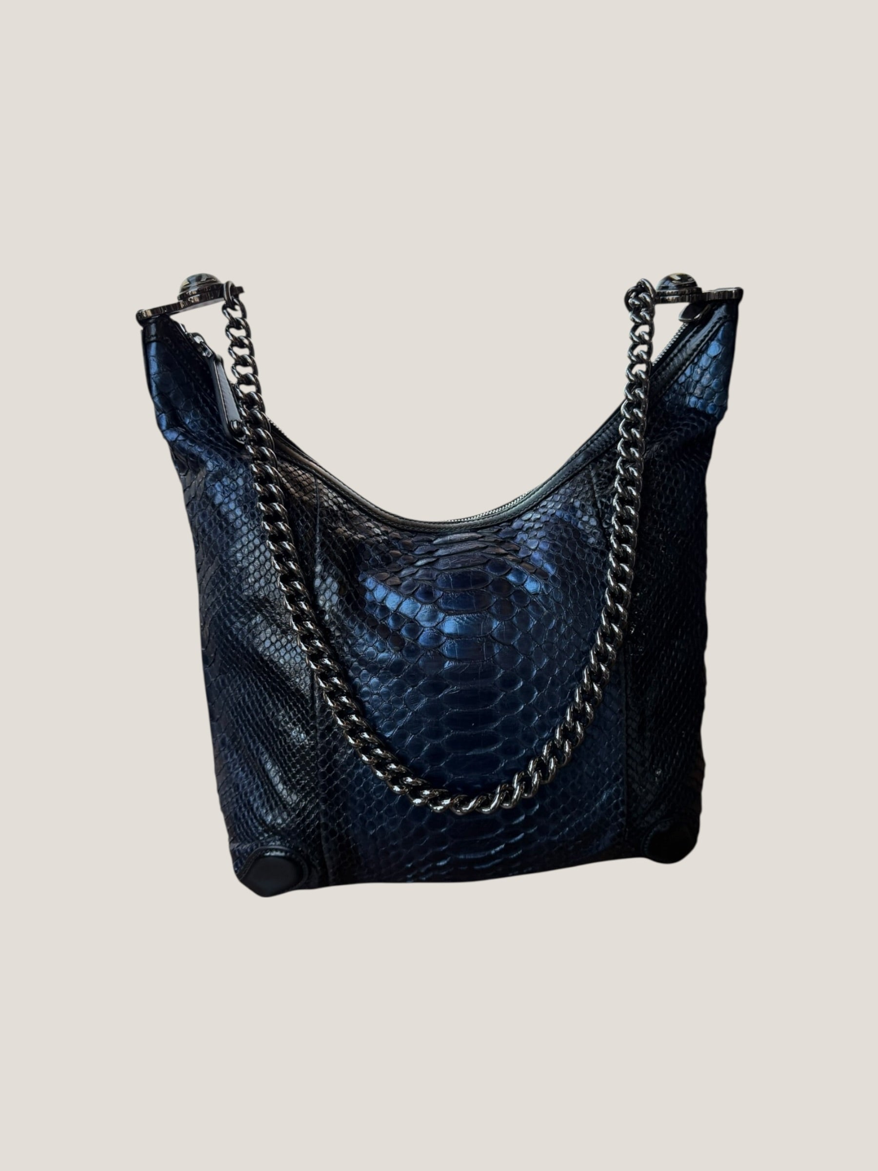 Gucci Galaxy Python Metallic Blue Hobo Bag