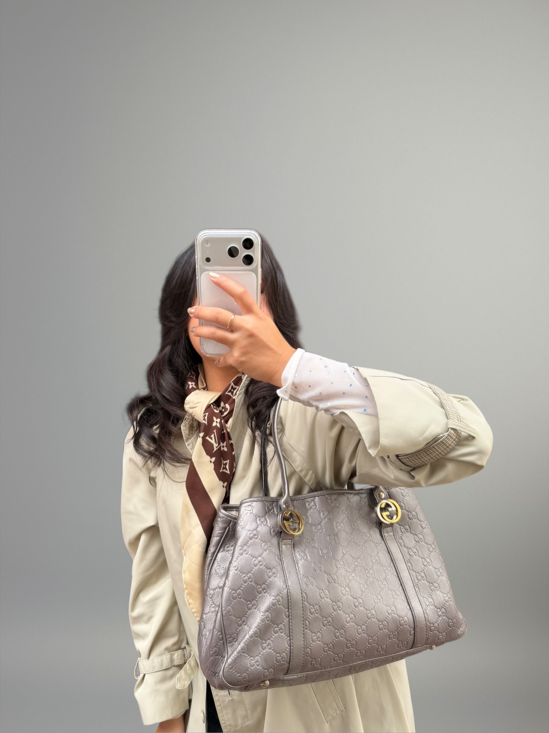 Gucci Metallic GG Twins Tote