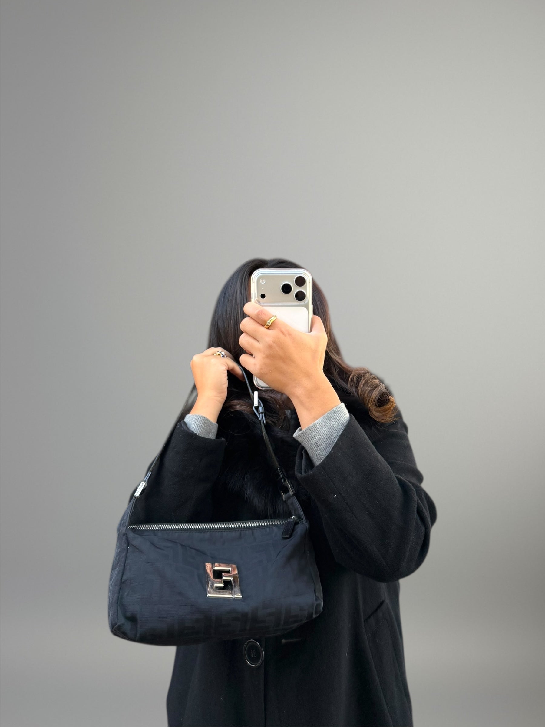 Fendi Pochette Tessuto Nero