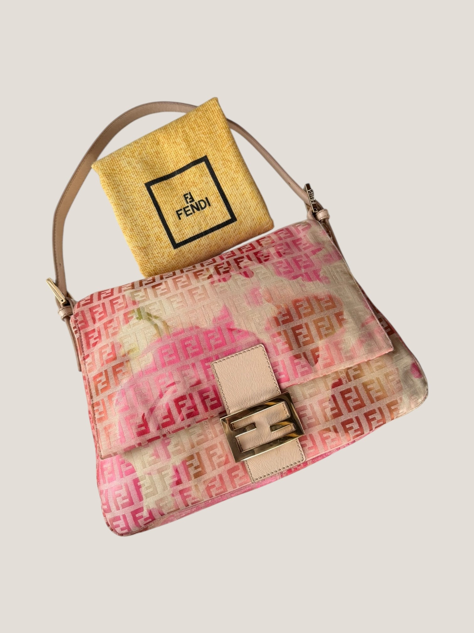 Fendi Mamma Baguette Rosa Floreale