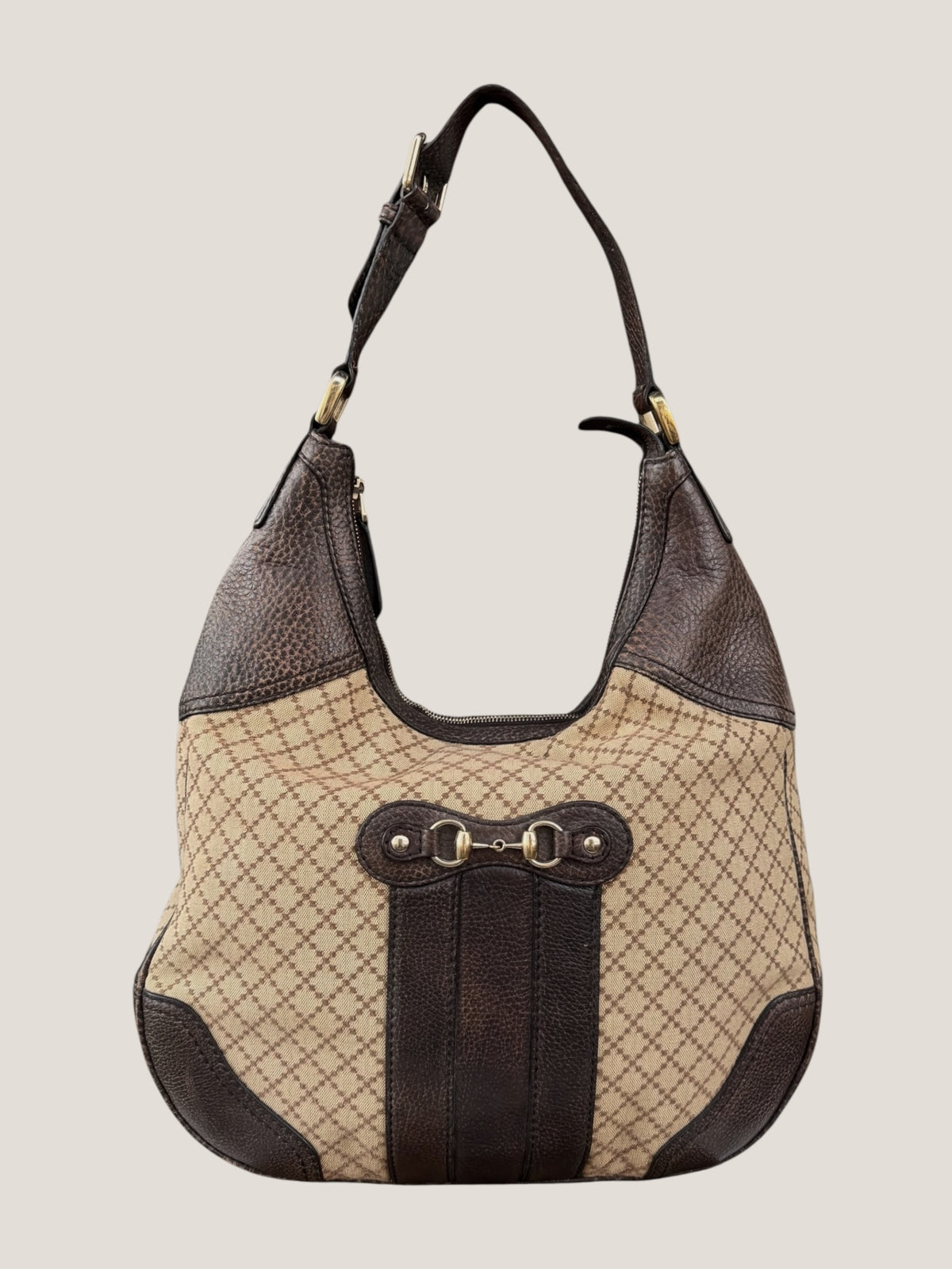 Gucci Hobo Diamante con dettagli Horsebit