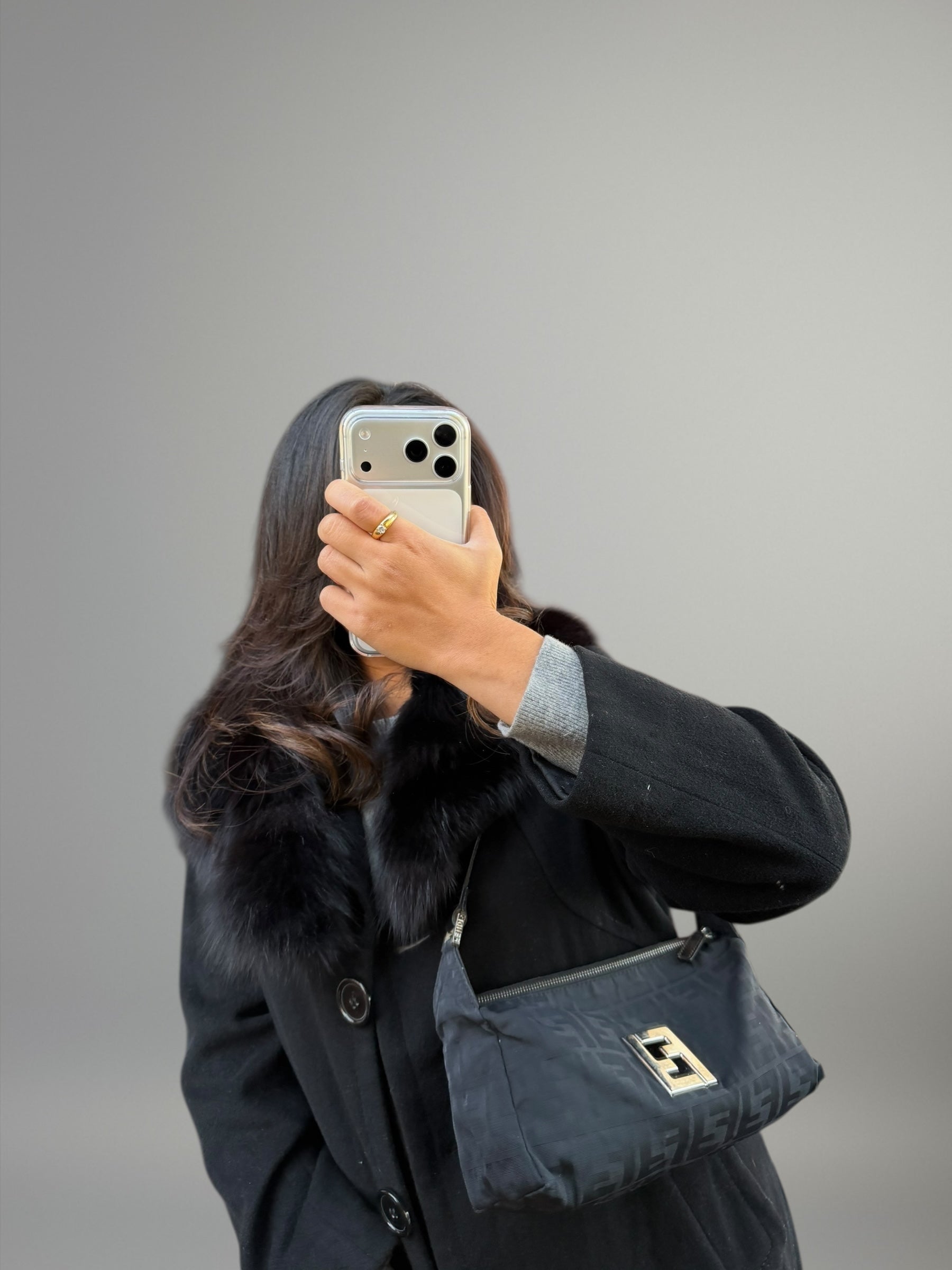 Fendi Pochette Tessuto Nero