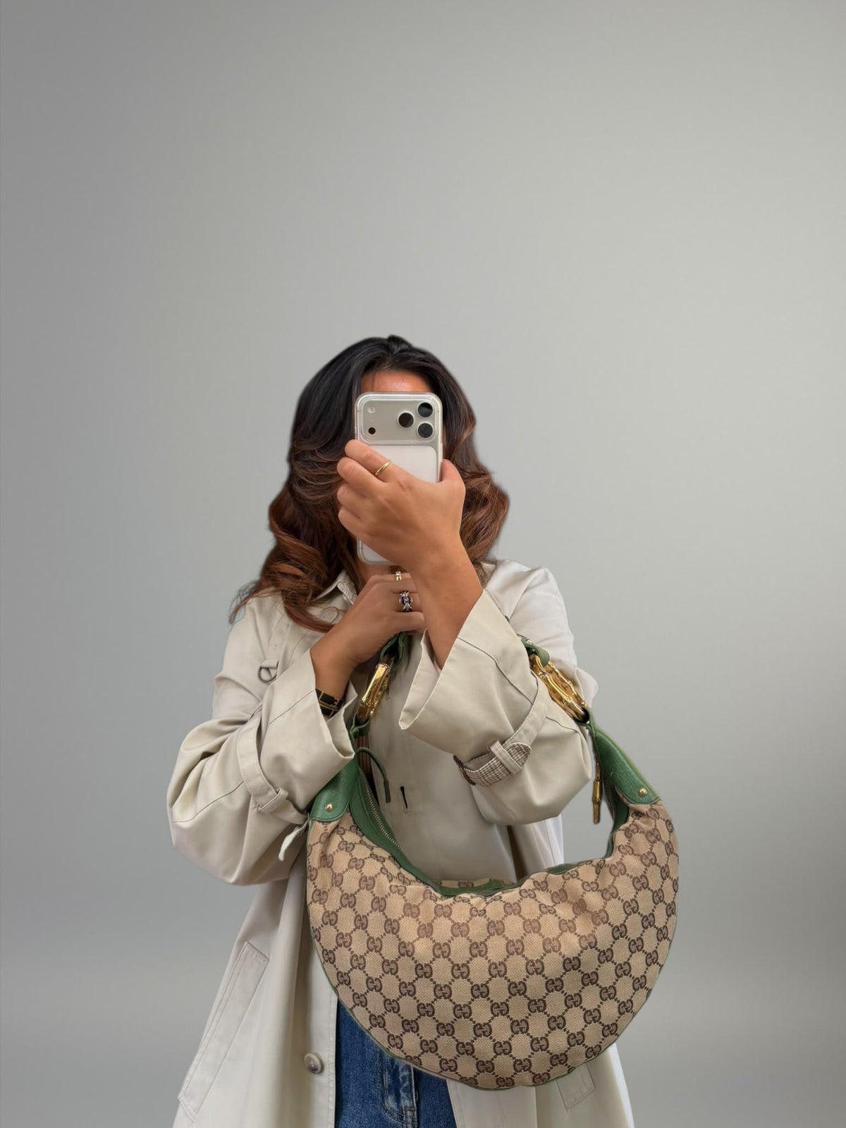 Gucci GG Canvas Hobo Bamboo