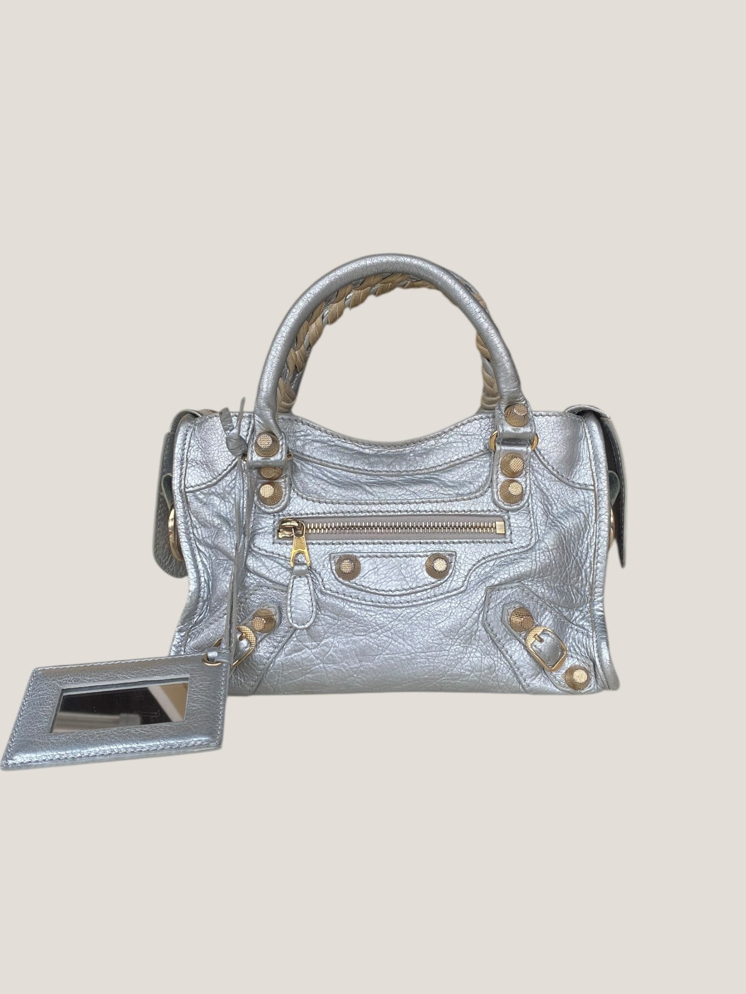 Balenciaga Classic City Mini argento metallizzato