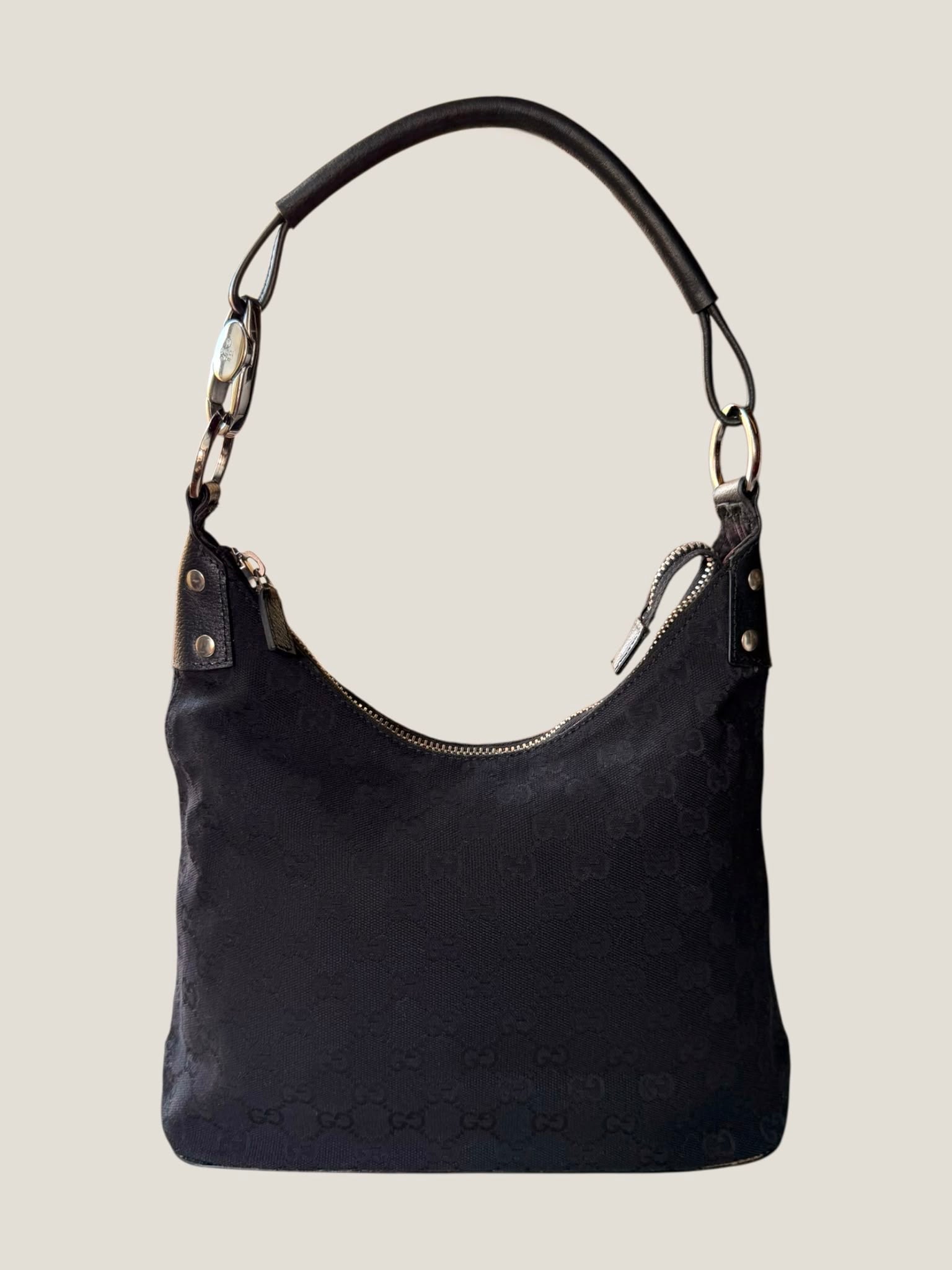 Gucci Black GG Canvas Hobo
