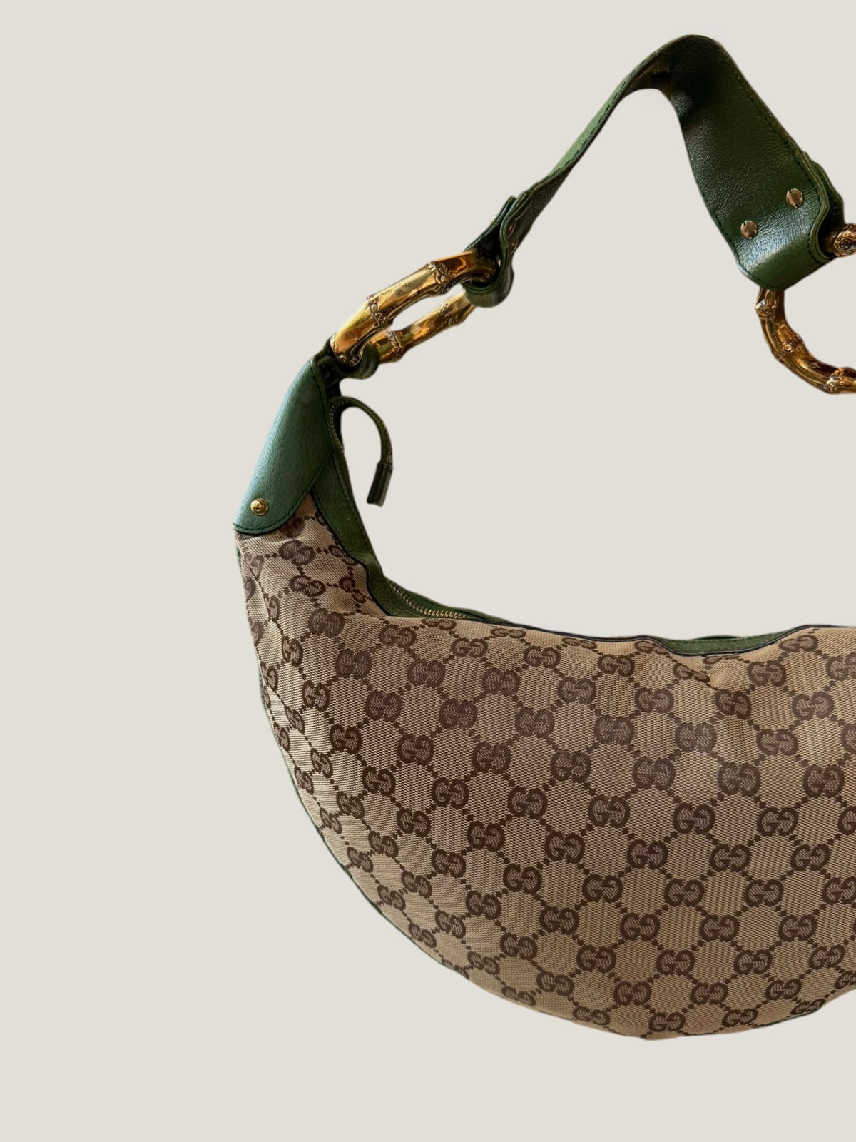 Gucci GG Canvas Hobo Bamboo