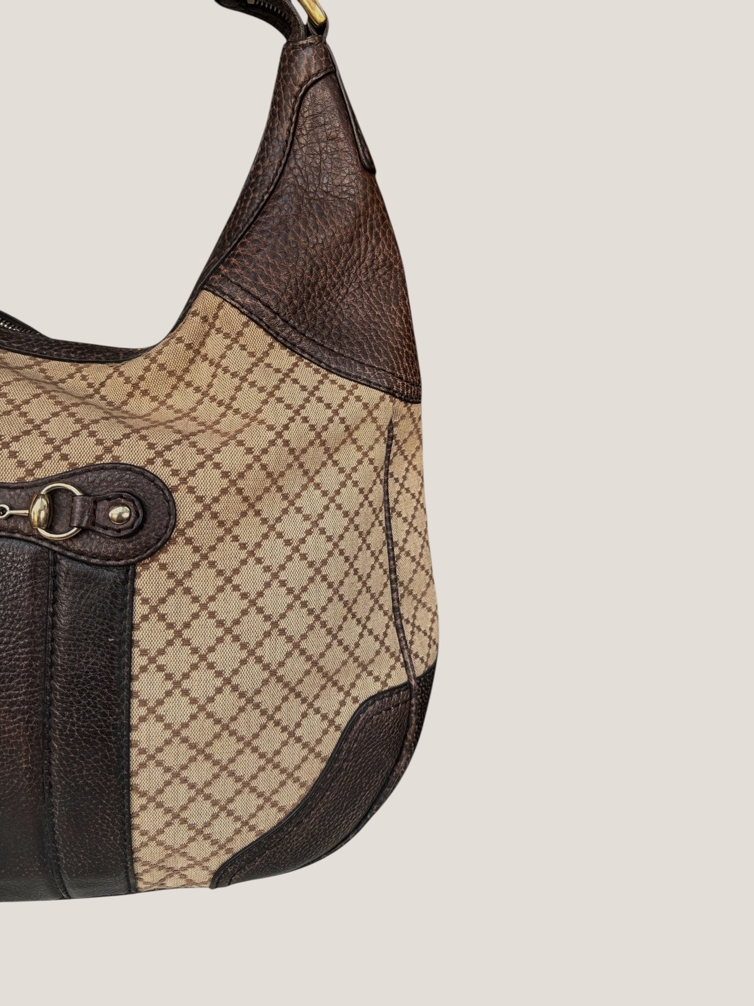 Gucci Hobo Diamante con dettagli Horsebit