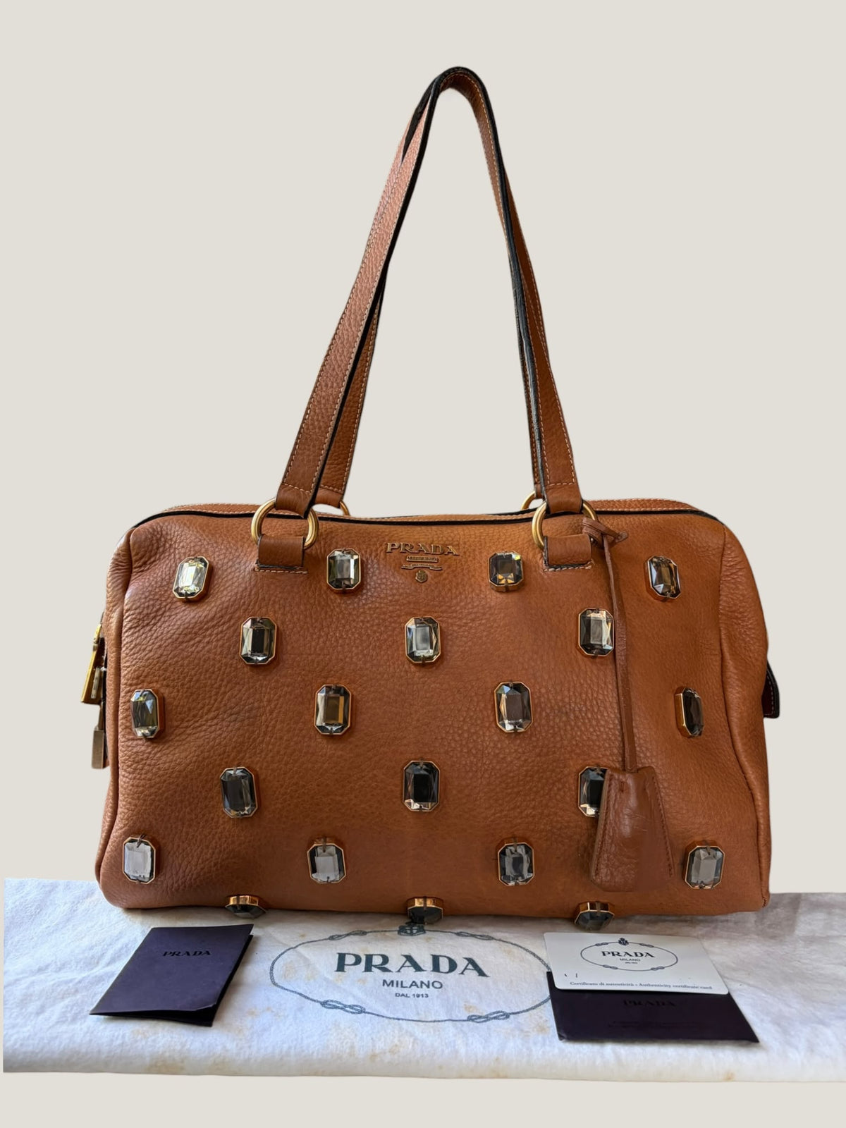 Prada Cervo Bauletto con Cristalli