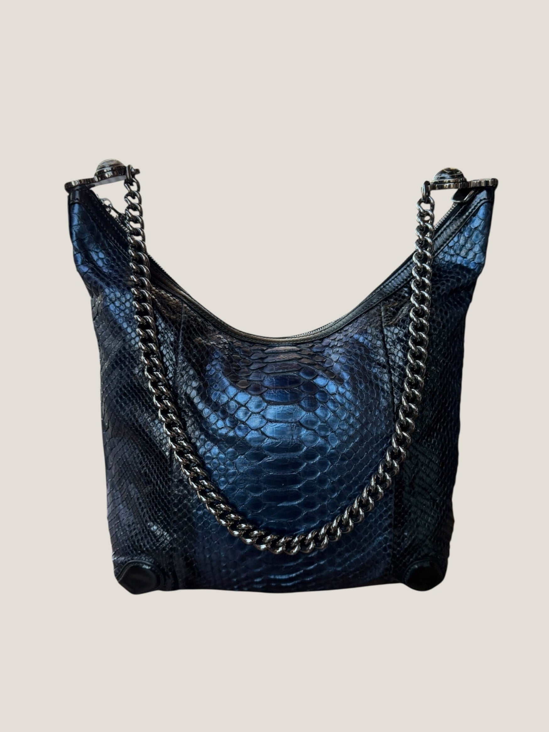 Gucci Galaxy Python Metallic Blue Hobo Bag