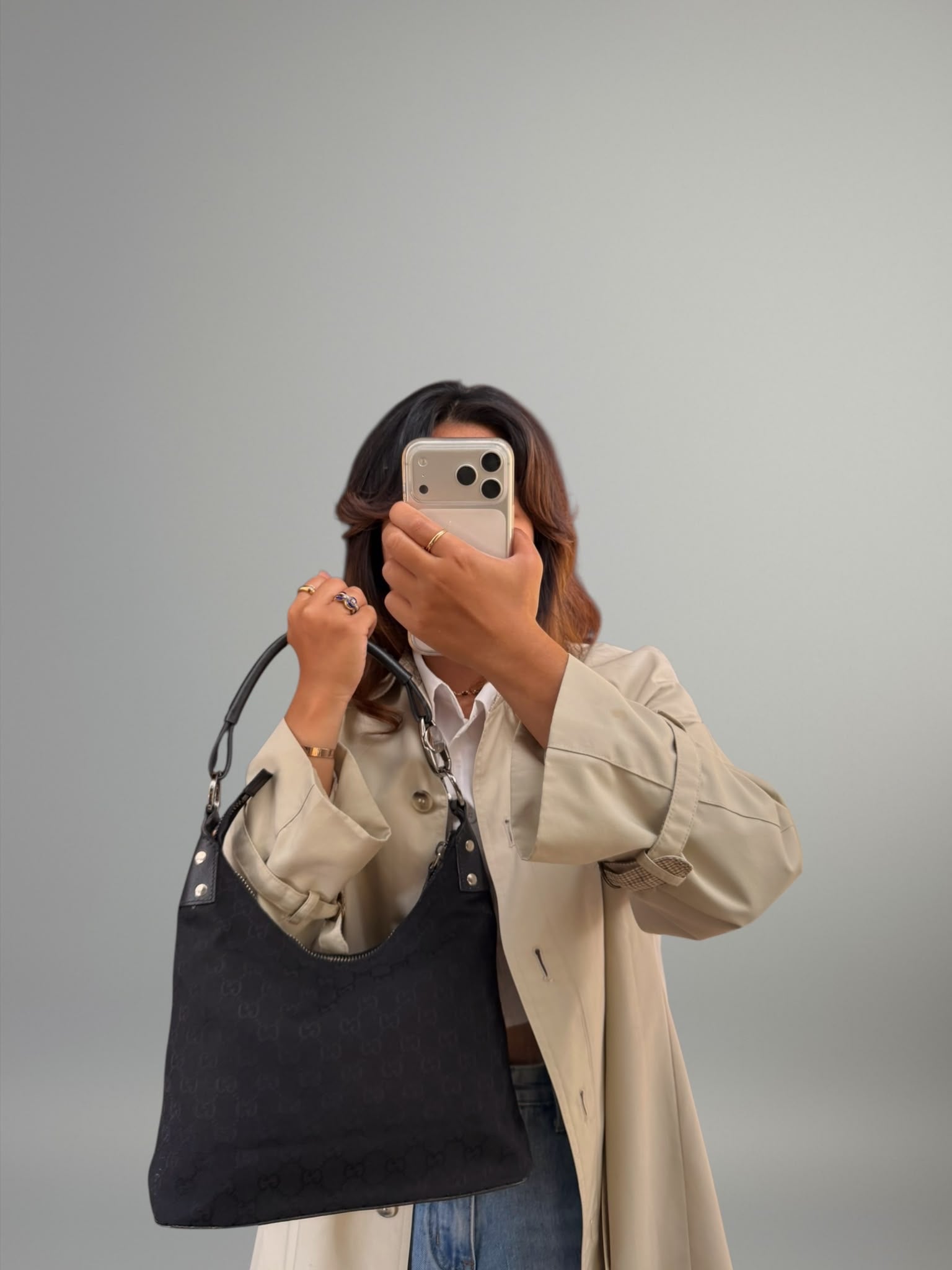 Gucci Black GG Canvas Hobo