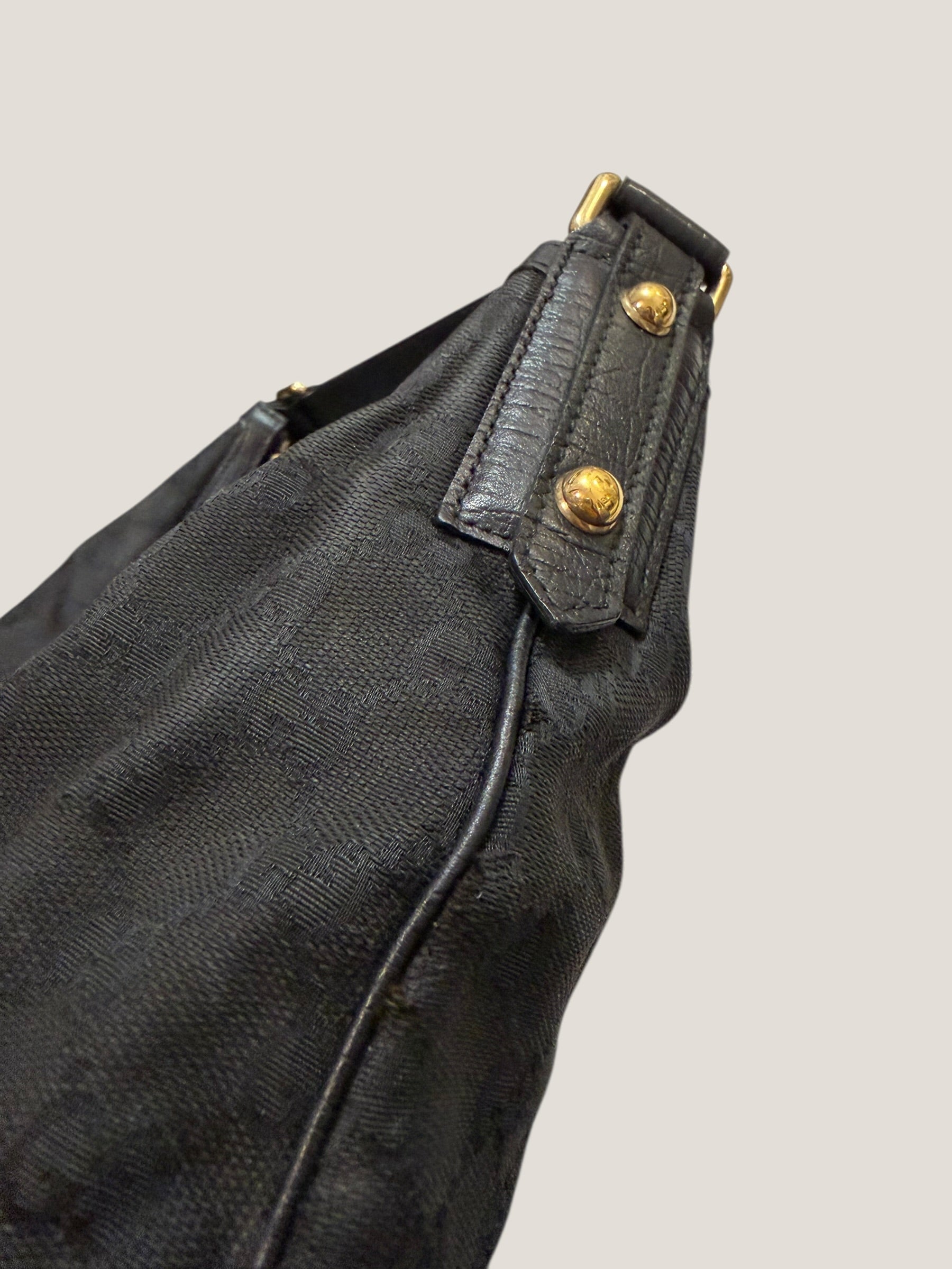 Gucci GG canvas nera Horsebit chain