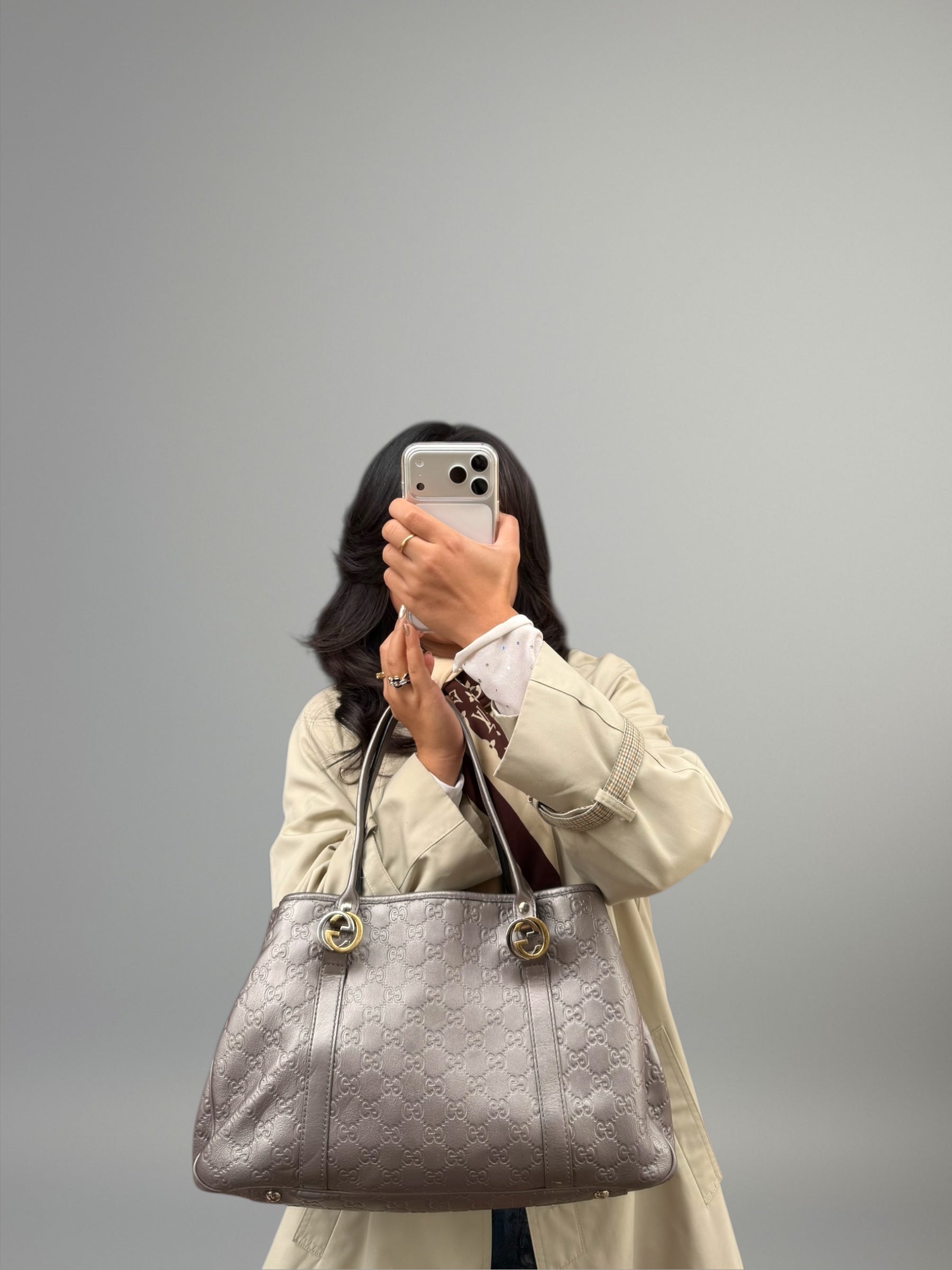 Gucci Metallic GG Twins Tote