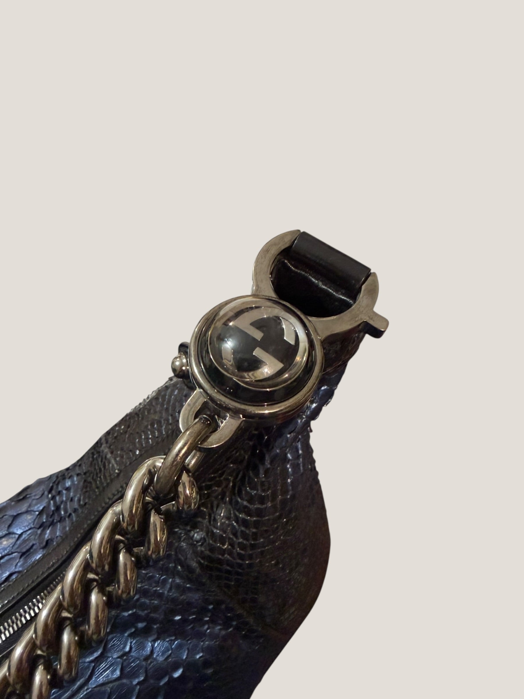 Gucci Galaxy Python Metallic Blue Hobo Bag