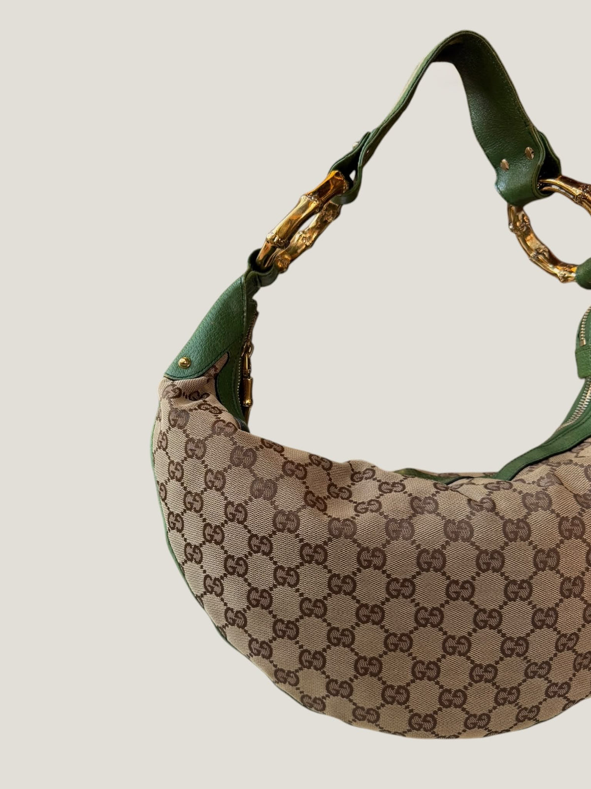 Gucci GG Canvas Hobo Bamboo