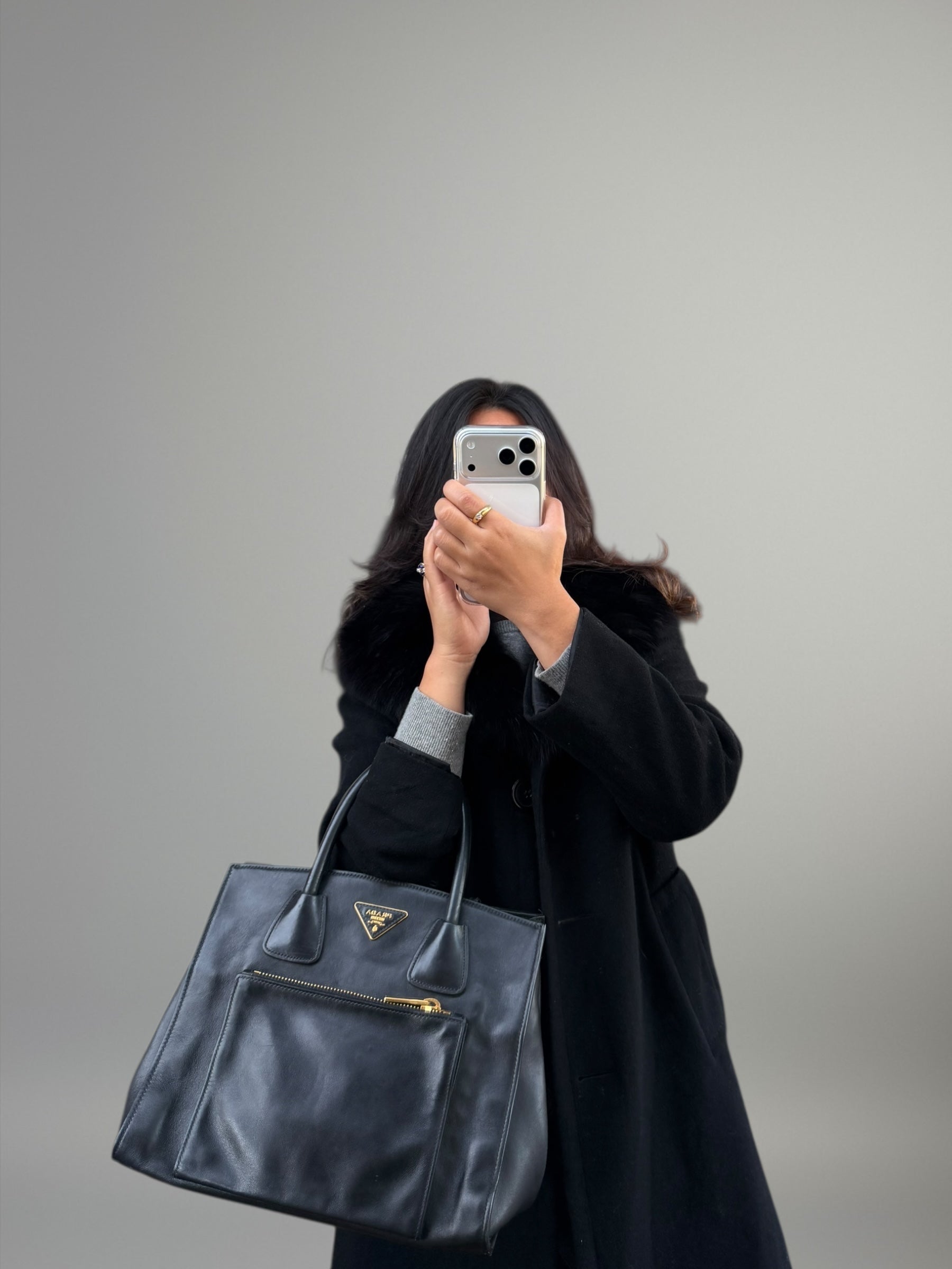 PRADA Tote Bag in Pelle Nera