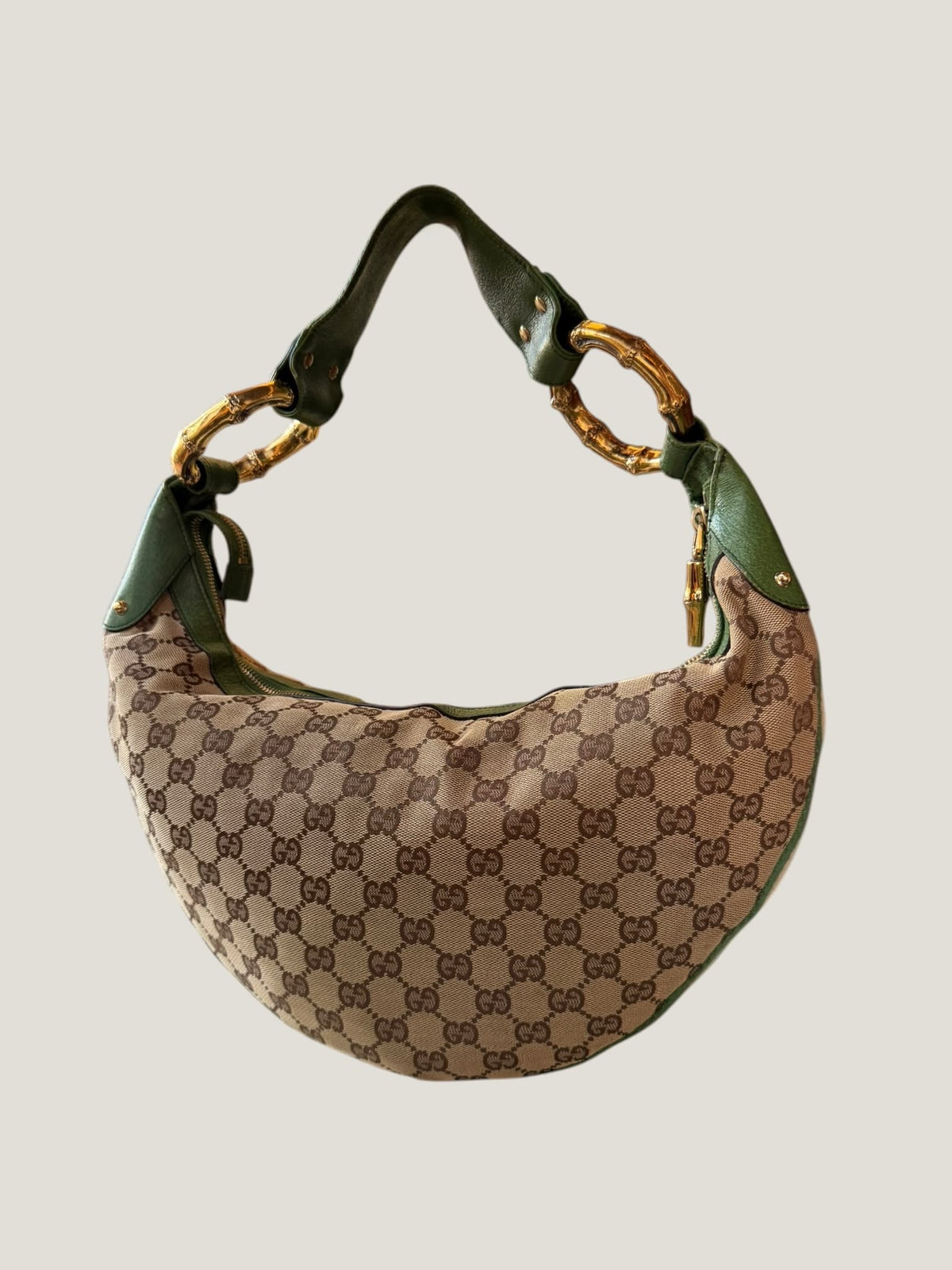 Gucci GG Canvas Hobo Bamboo