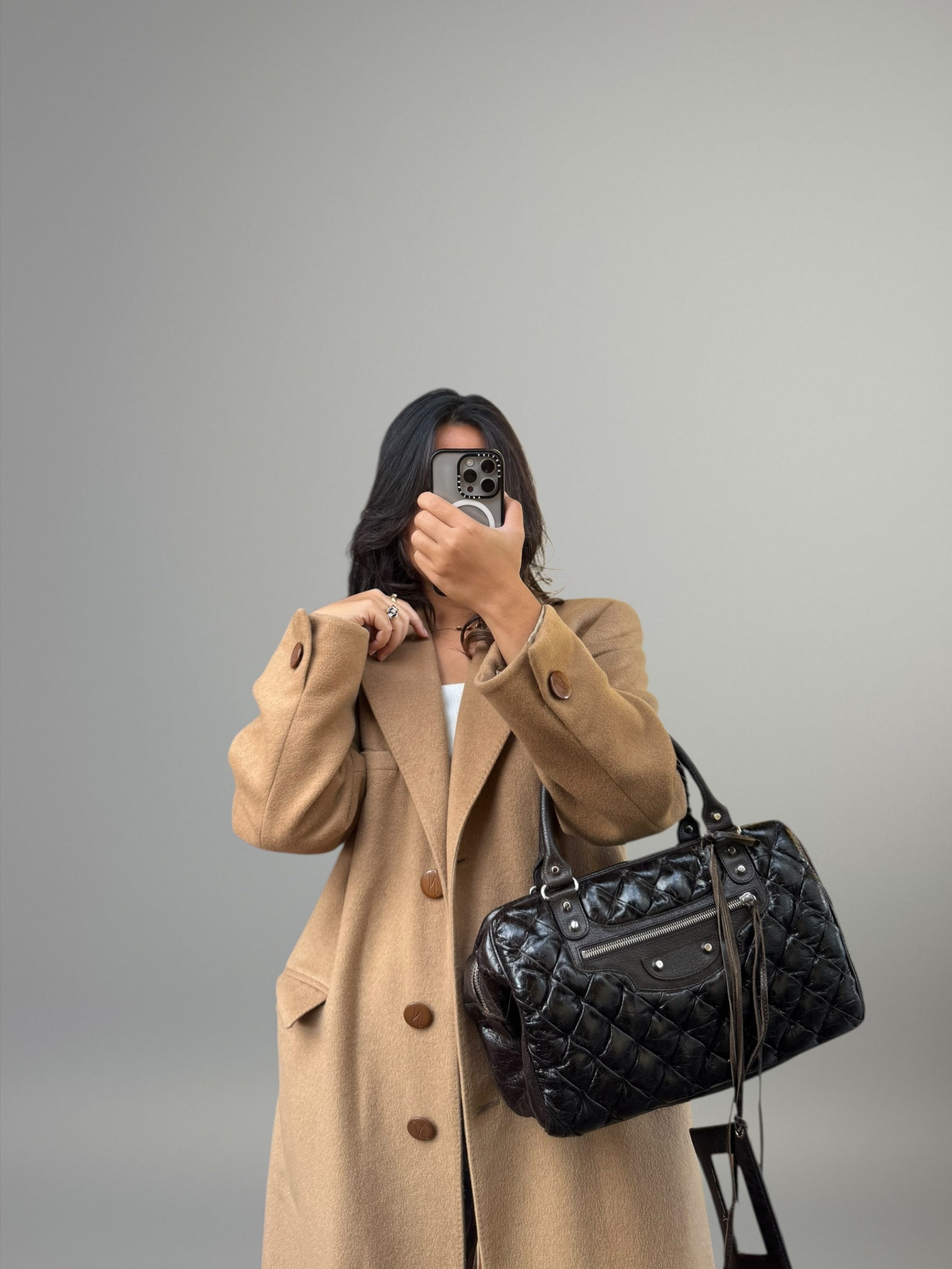 Balenciaga bauletto in pelle marrone