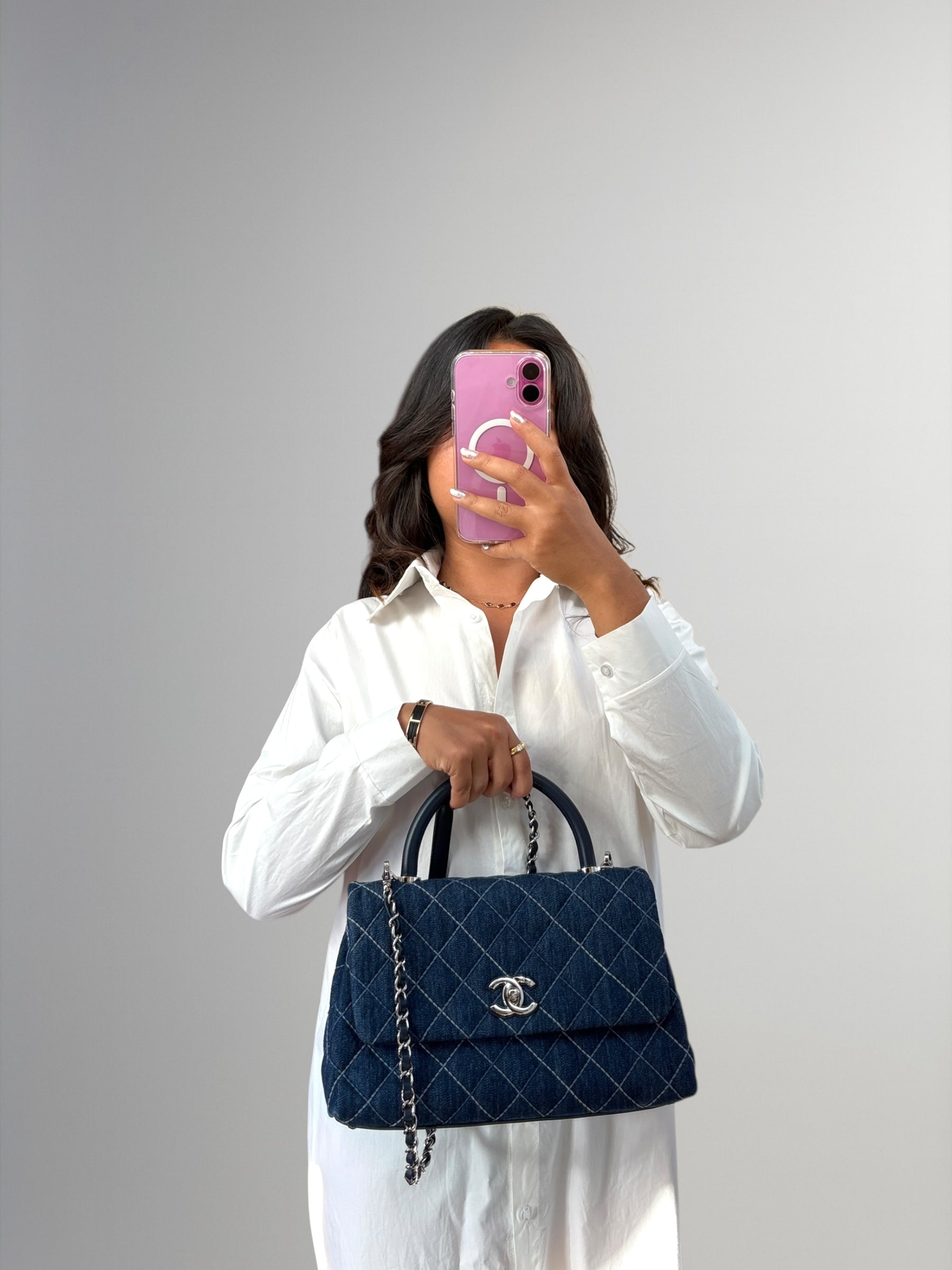 Chanel Coco Top Handle in denim trapuntato