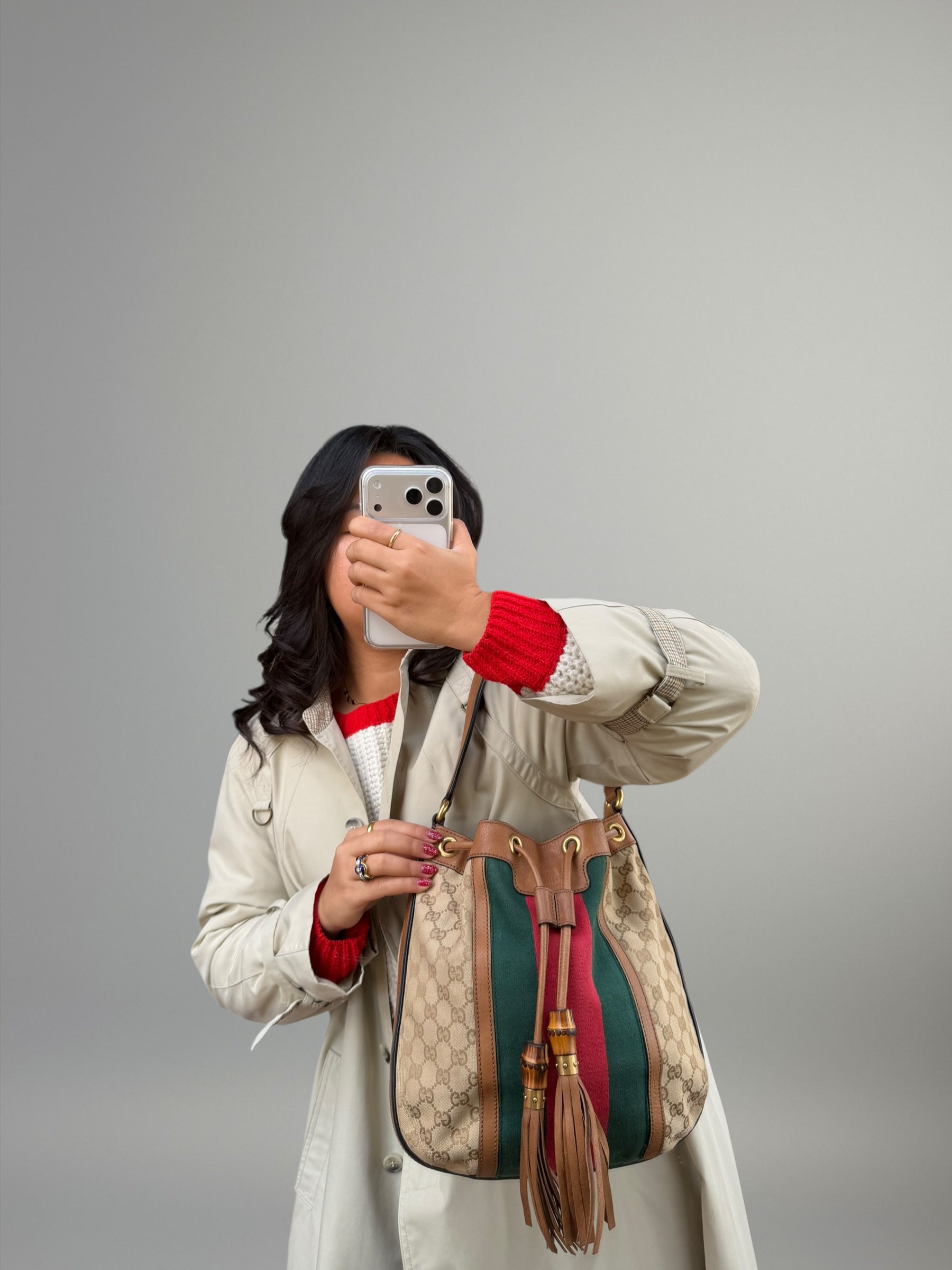 Gucci bucket GG con Web