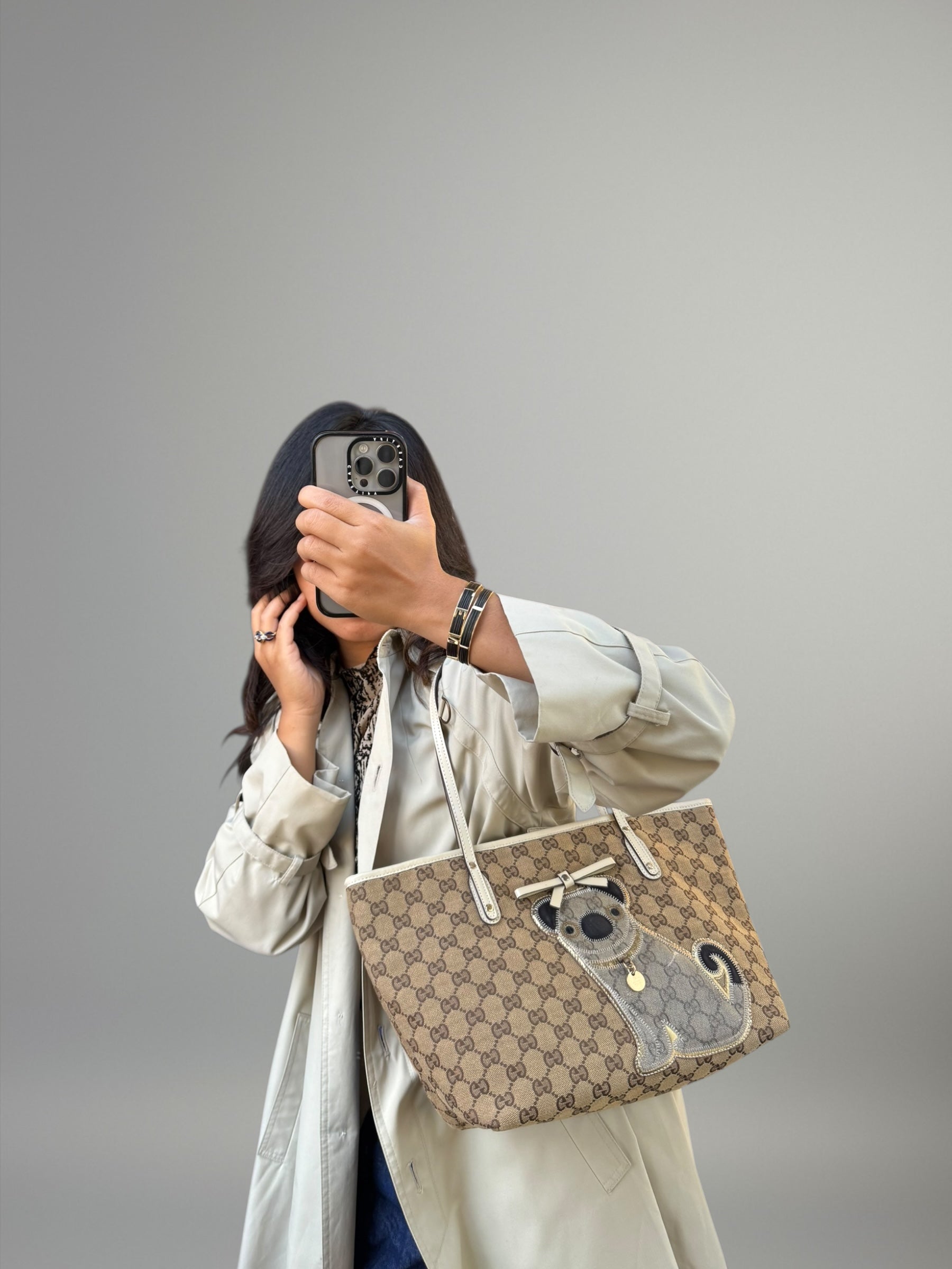 GUCCI GG CANVAS TOTE “DOG PATCH”