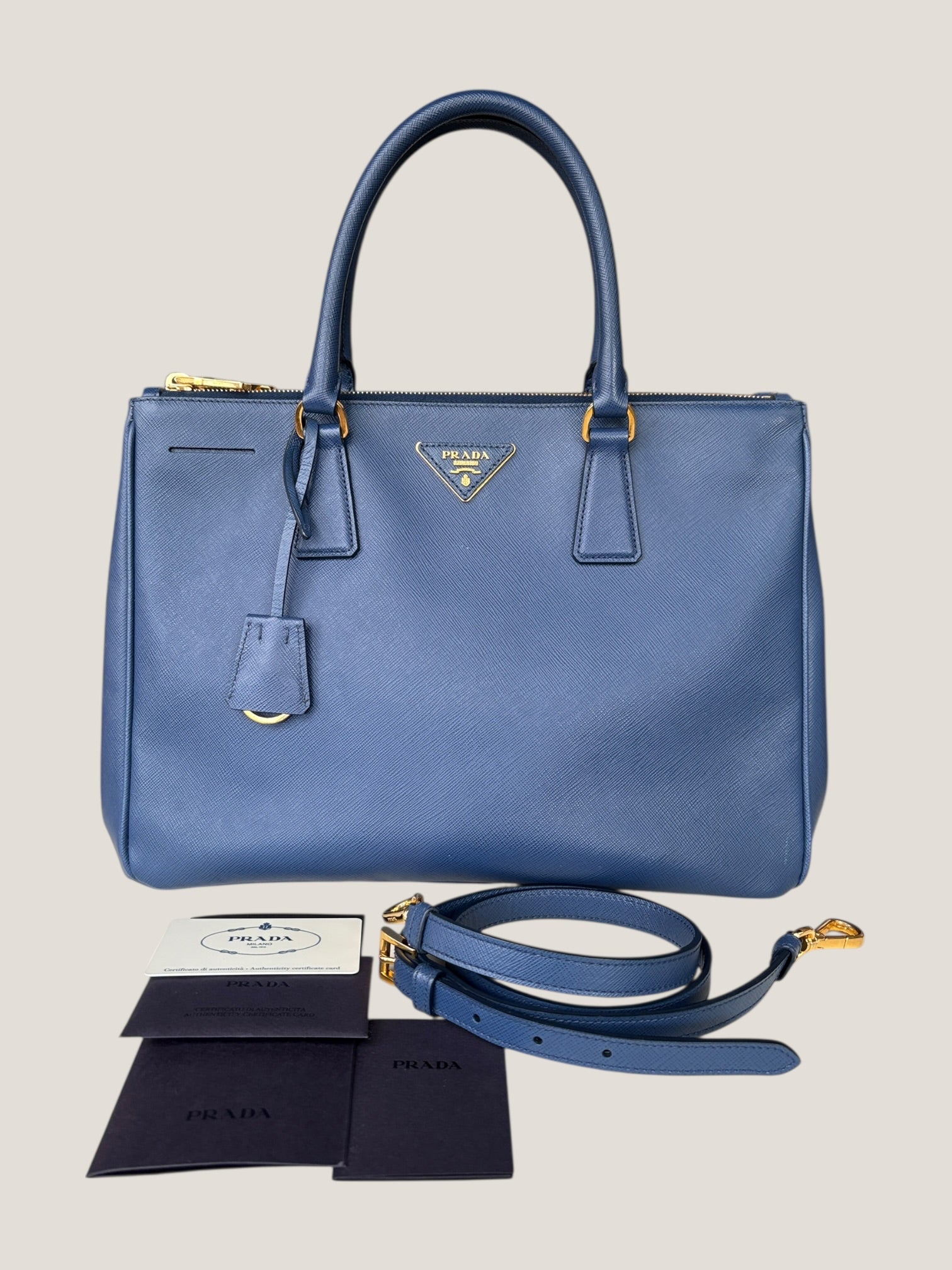 Prada Galleria Large Blu
