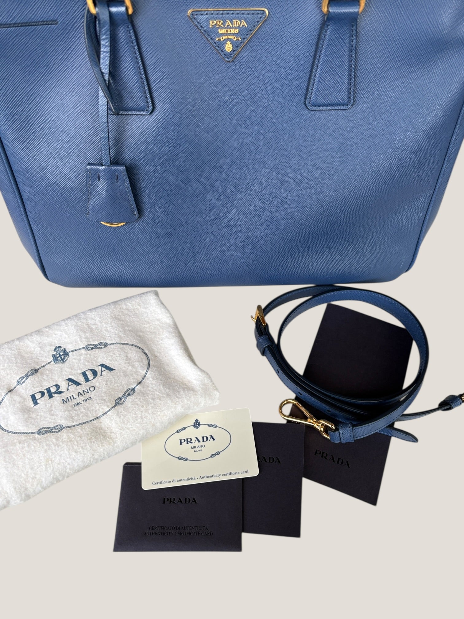 Prada Galleria Large Blu