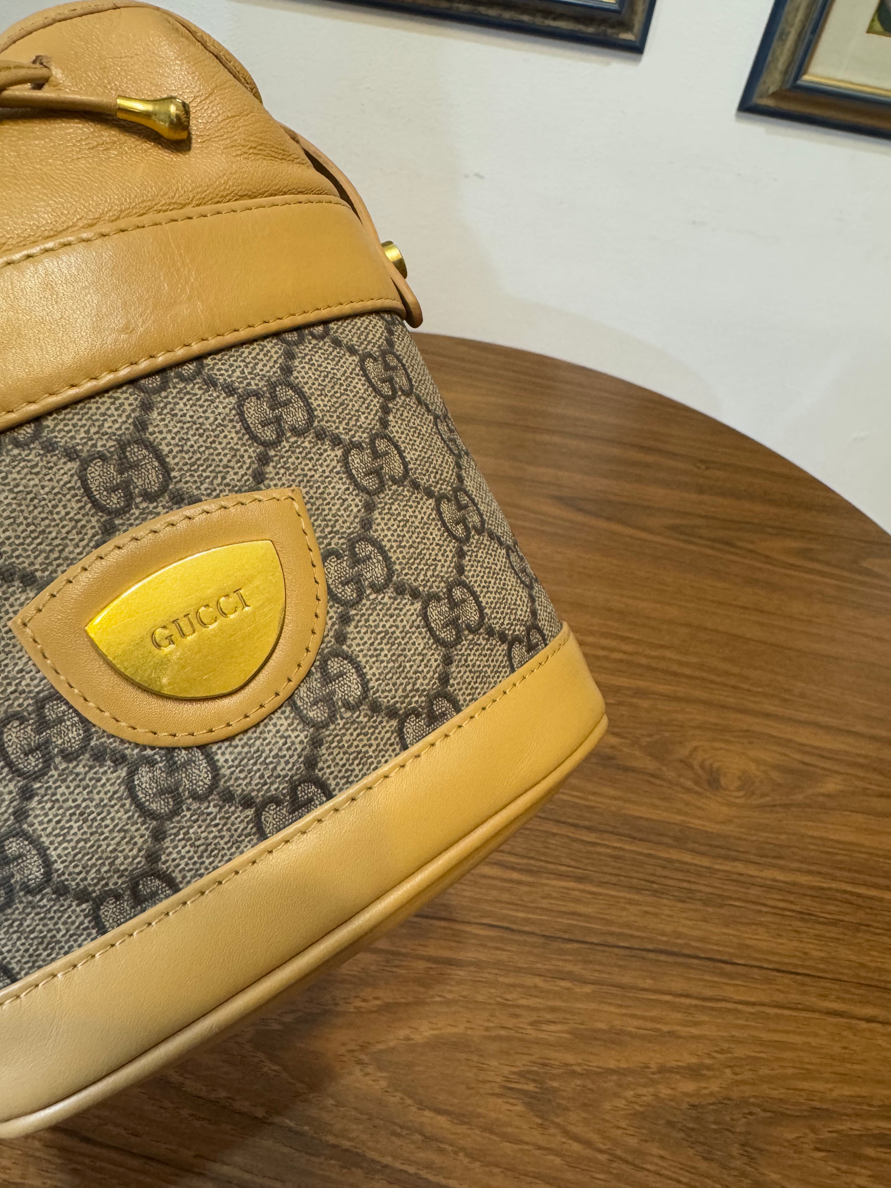 Gucci monogram mini drawstring
