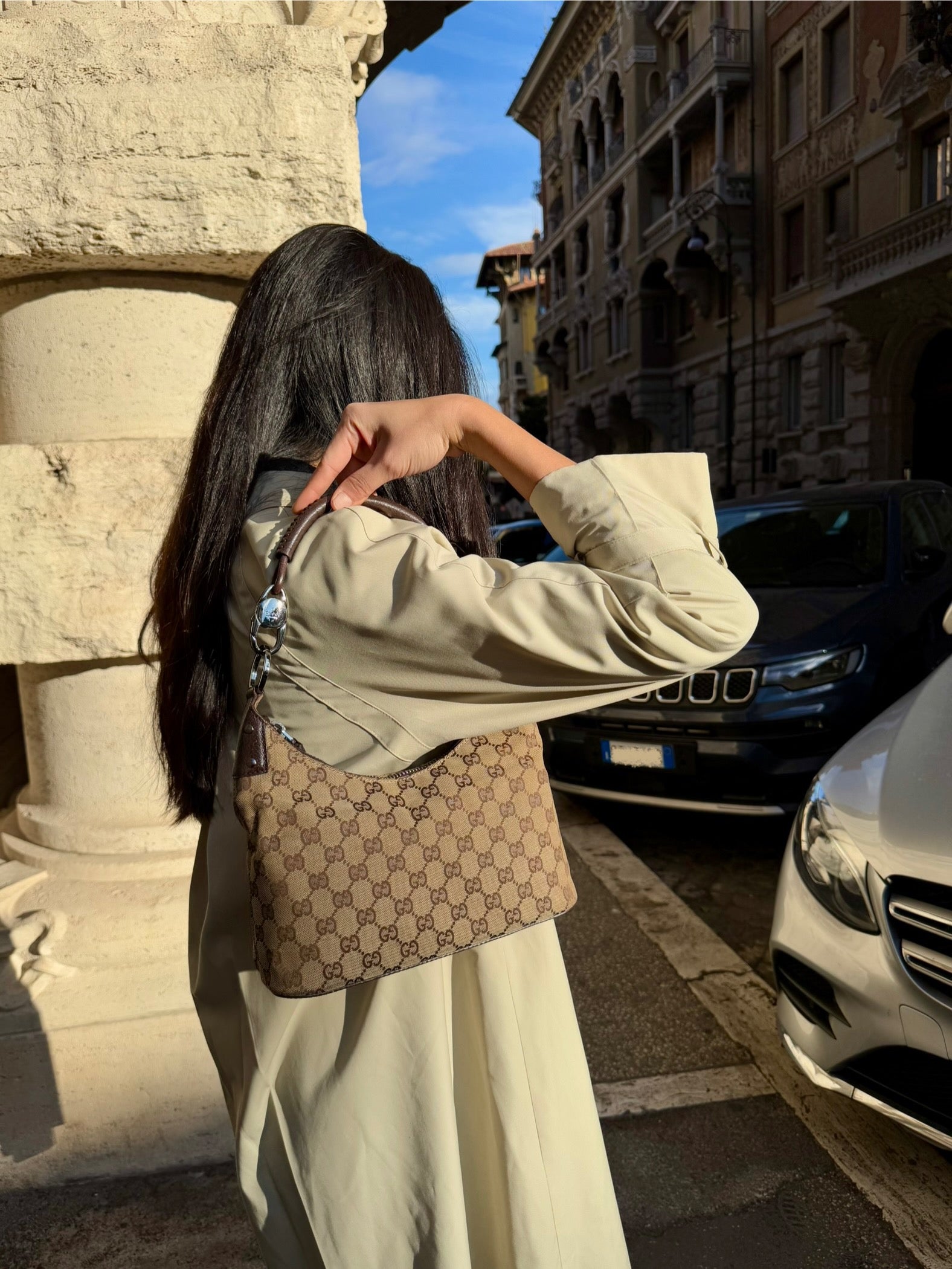 Gucci beige GG Small Hobo
