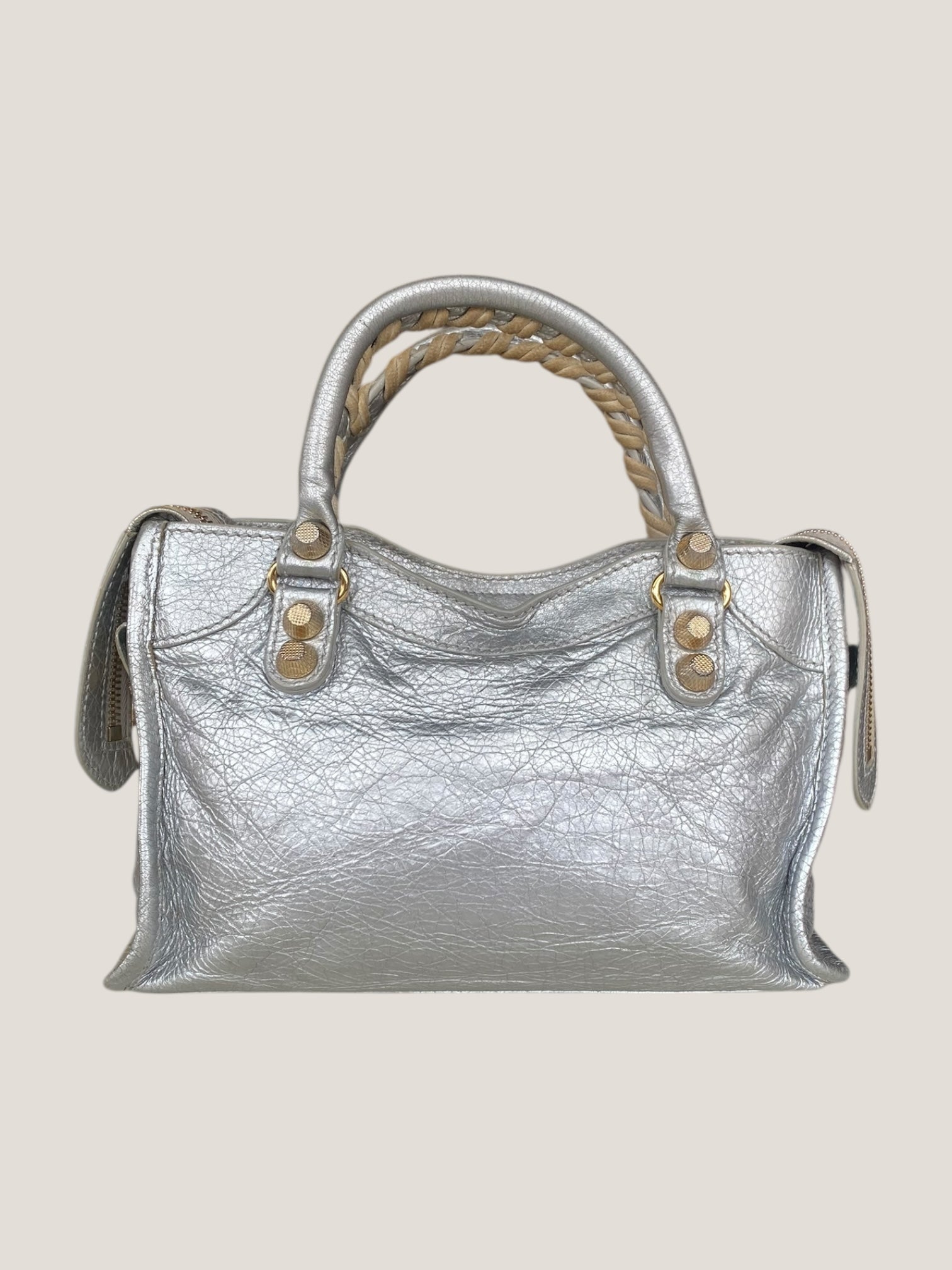 Balenciaga Classic City Mini argento metallizzato