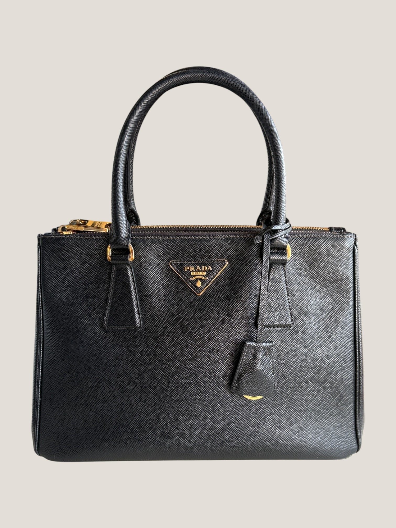 Prada Galleria Tote 25 in pelle Saffiano nera