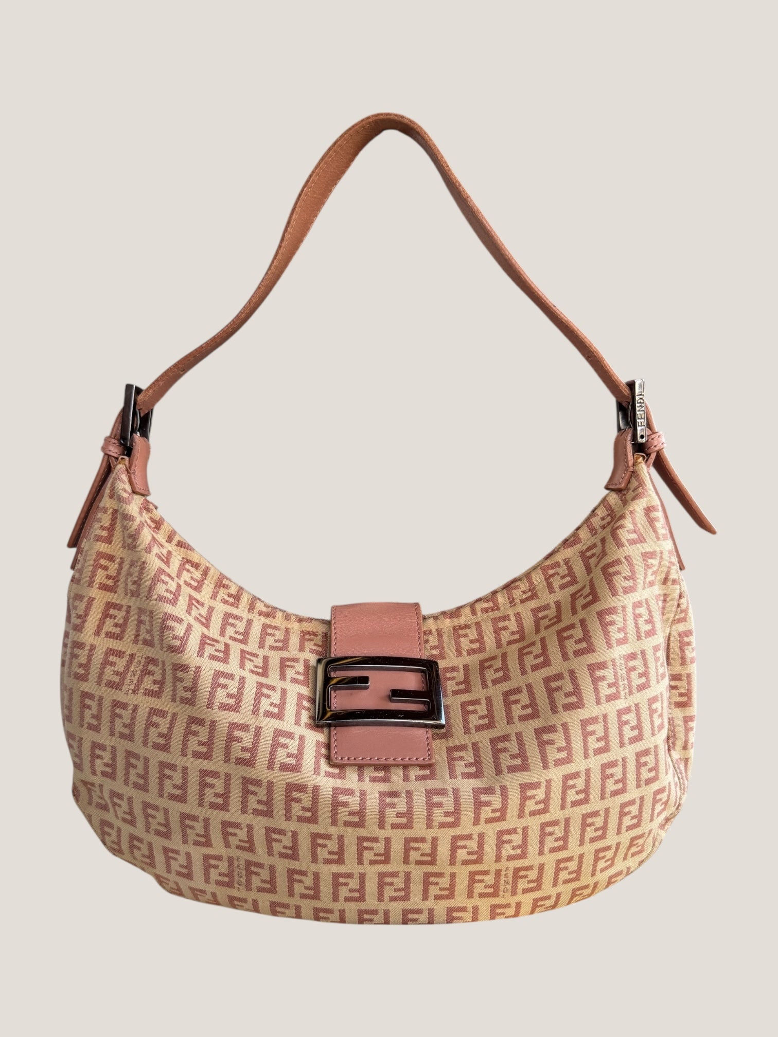 Fendi Baguette Half Moon Monogram Rosa