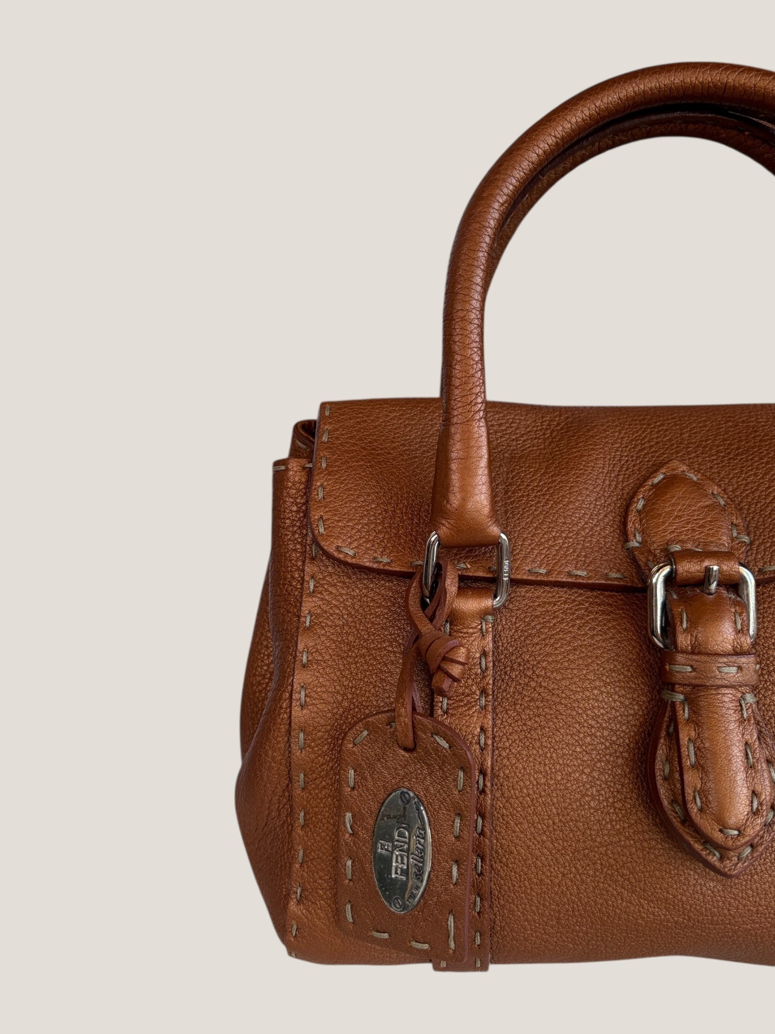 Fendi Selleria Mini color cuoio metallizzato