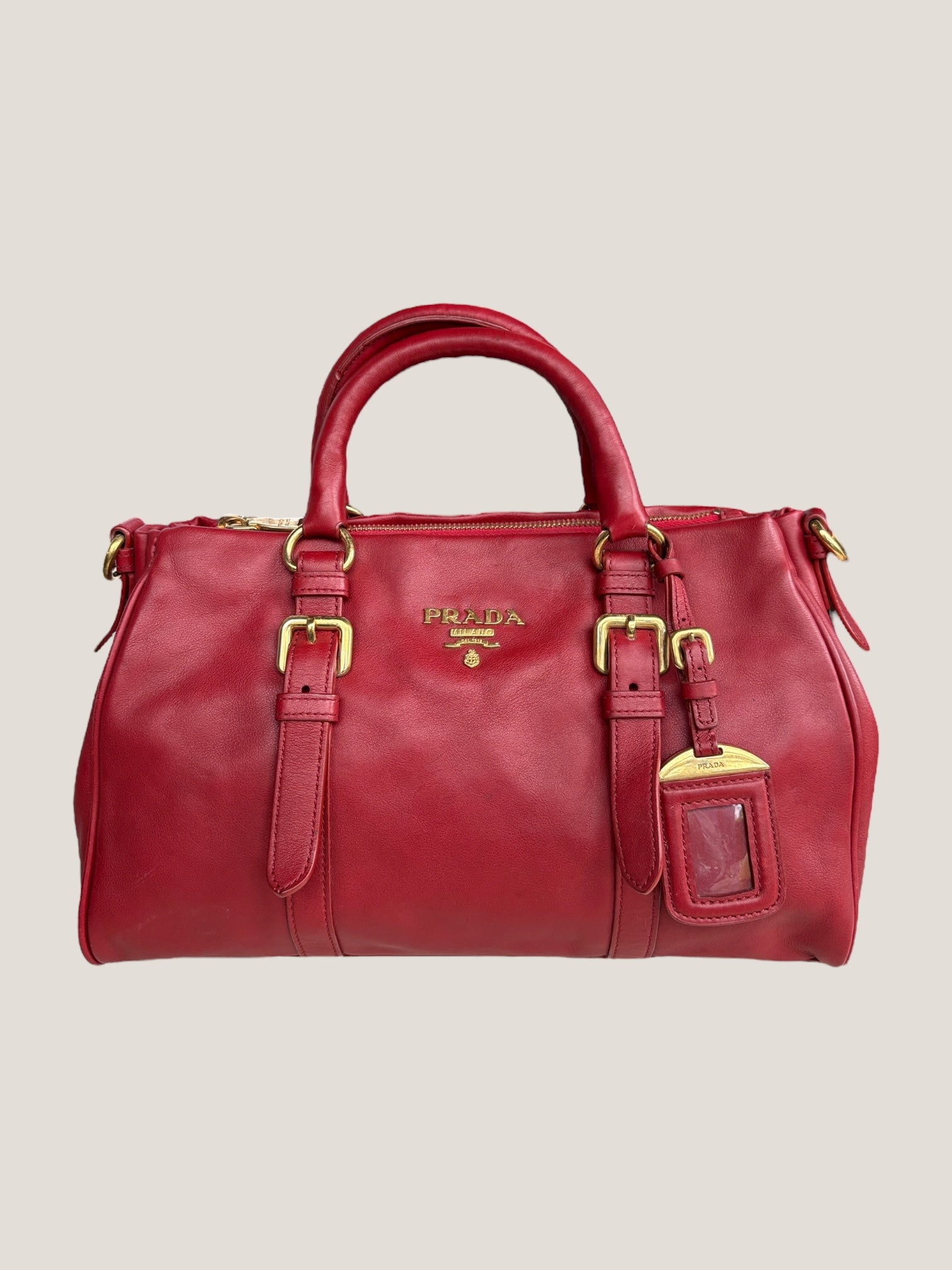 PRADA BOSTON IN PELLE ROSSA