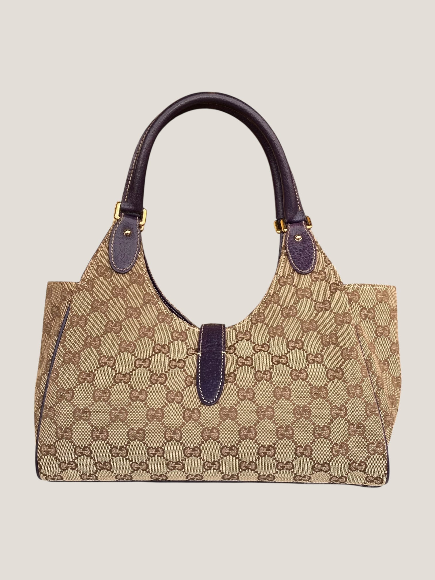 GUCCI Jackie Canvas Beige-Marrone