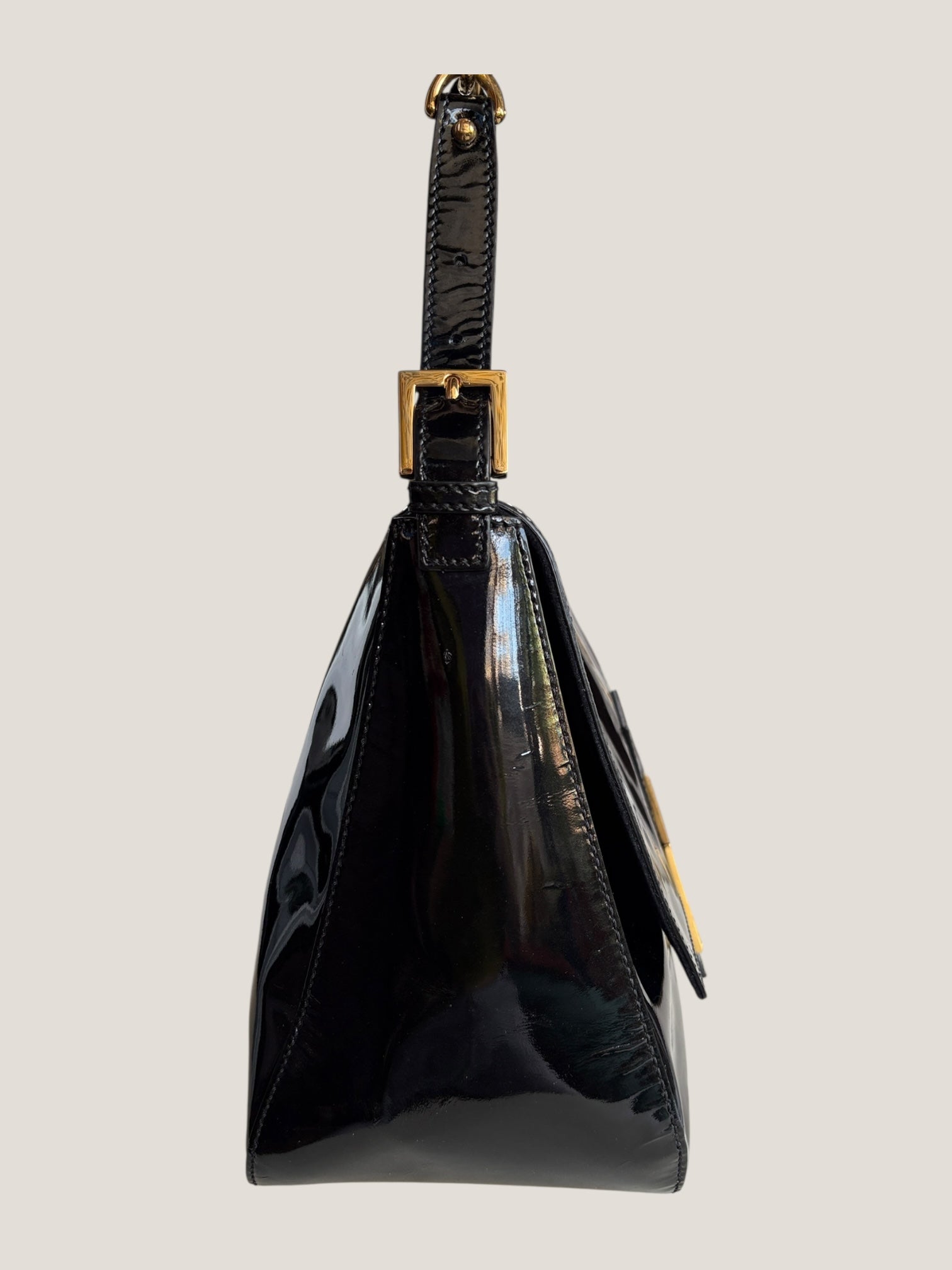 Fendi Mamma Baguette Vernice Nera