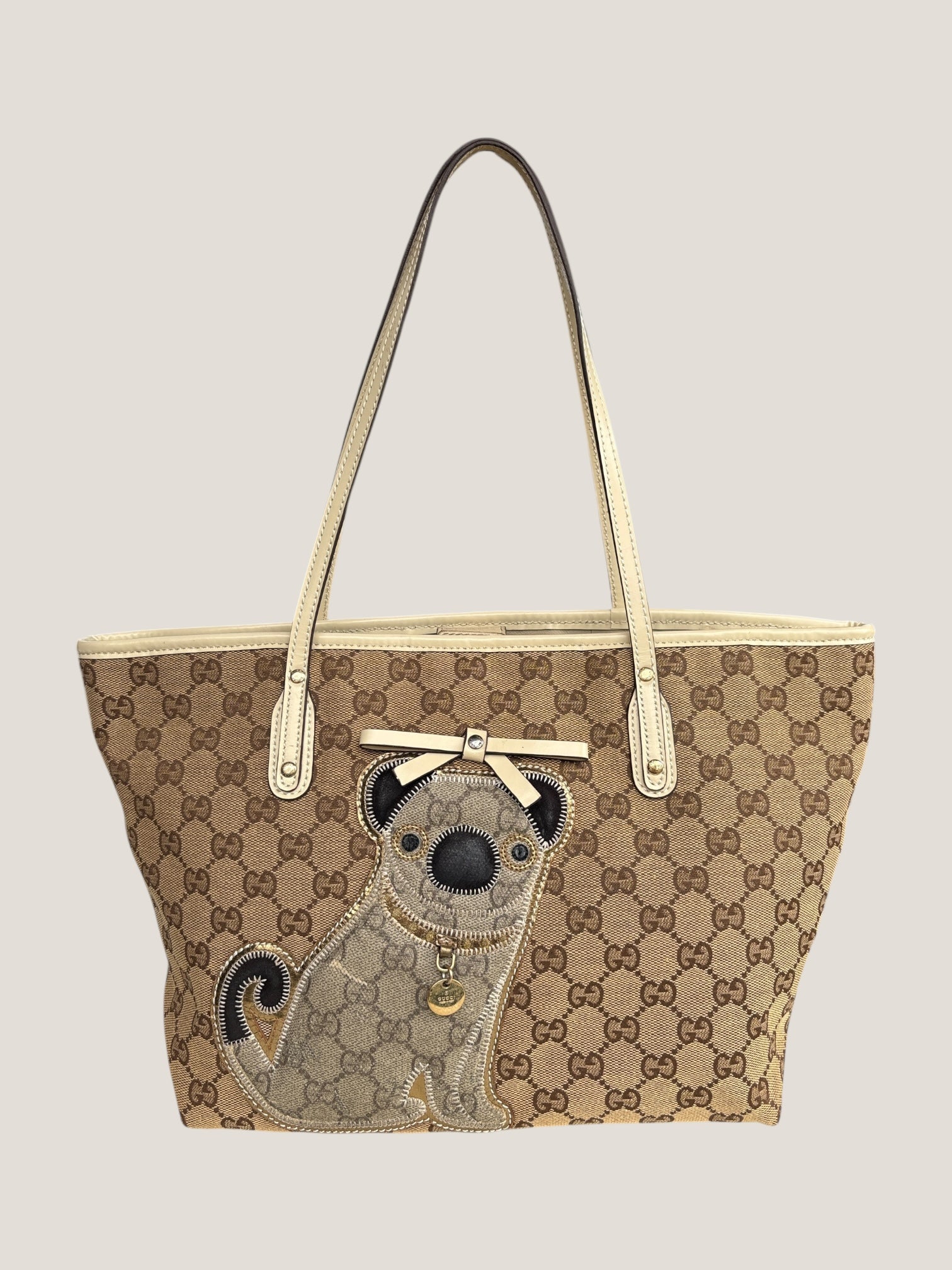 GUCCI GG CANVAS TOTE “DOG PATCH”