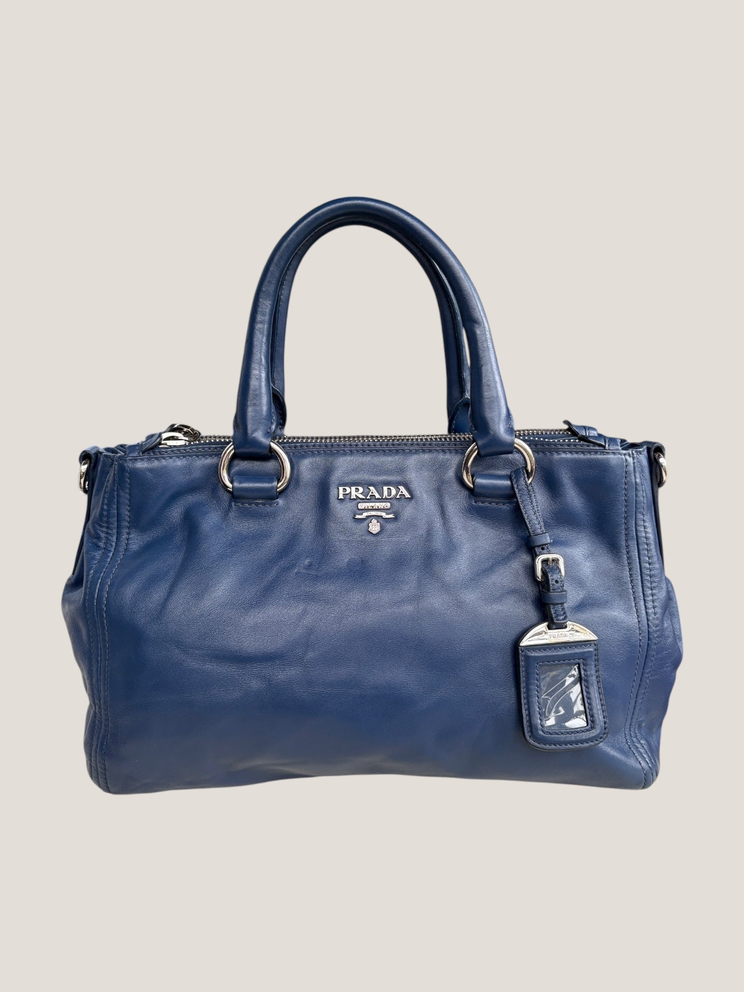 PRADA BOWLER IN PELLE BLU