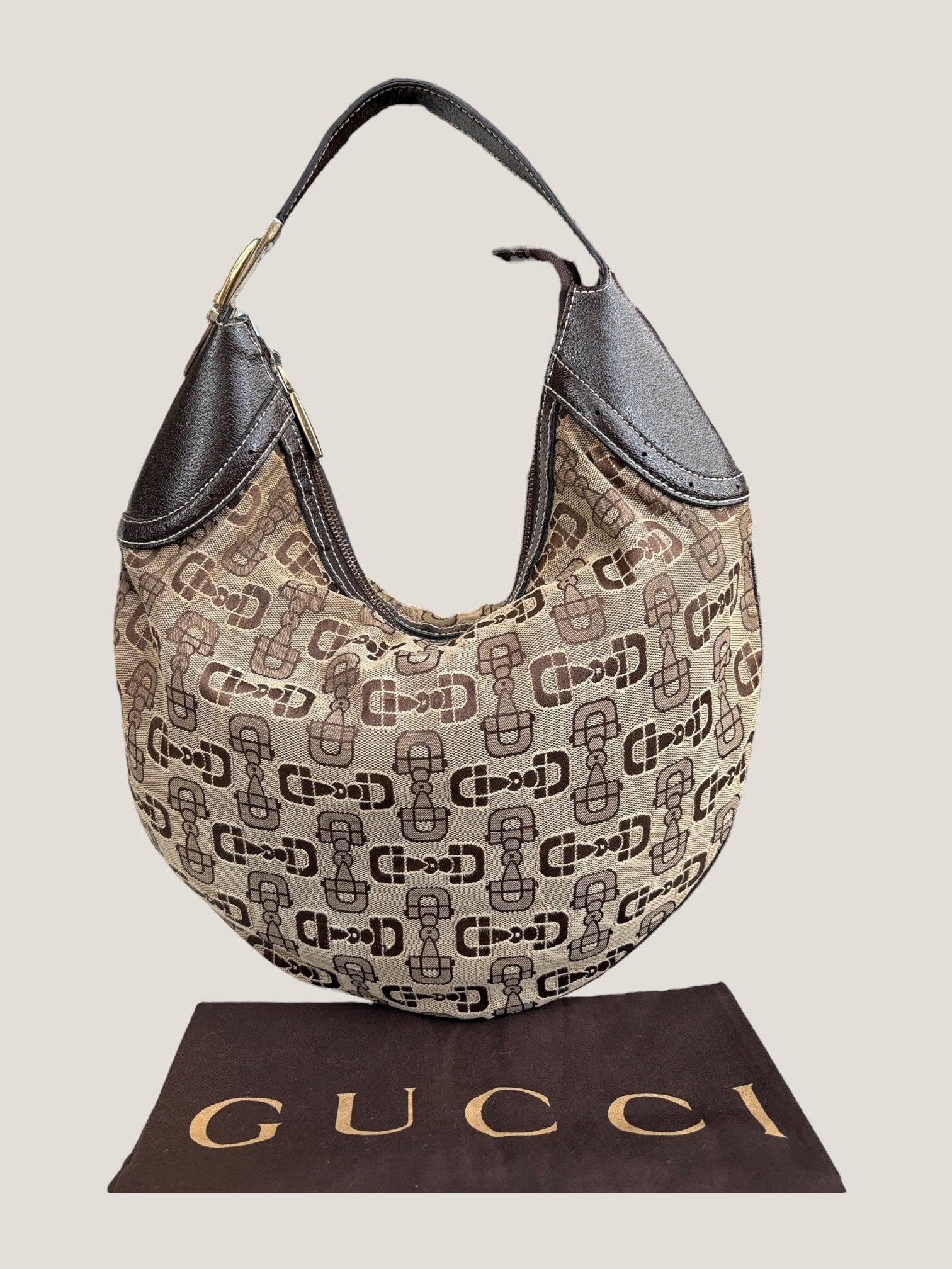 Gucci Hobo Horsebit Canvas