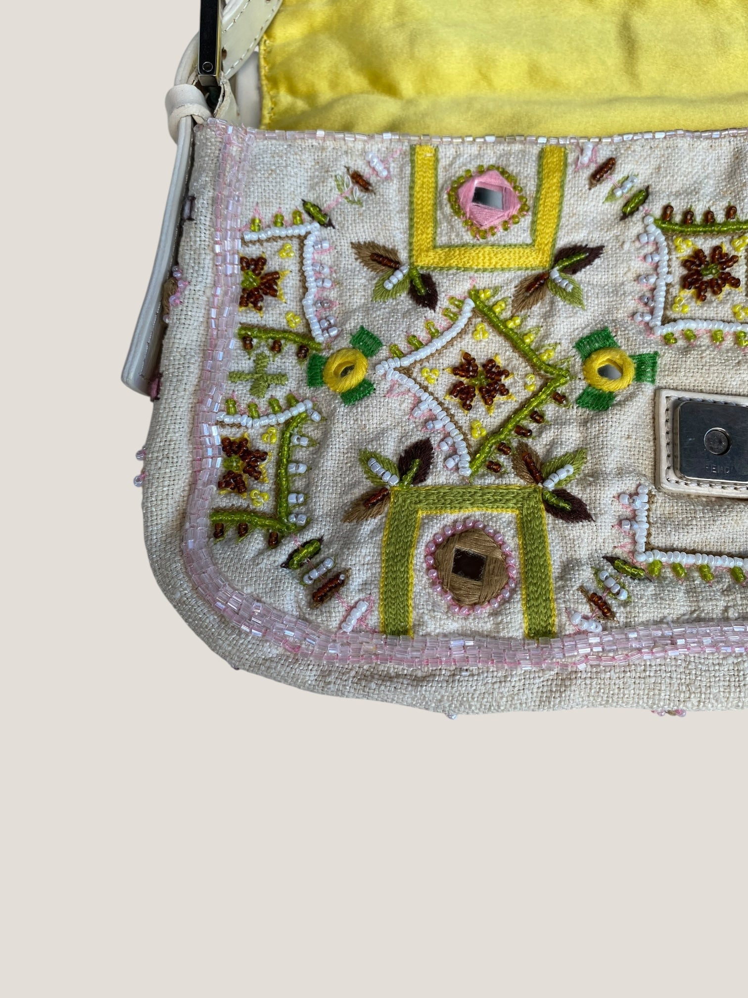 Fendi floral embroidered baguette